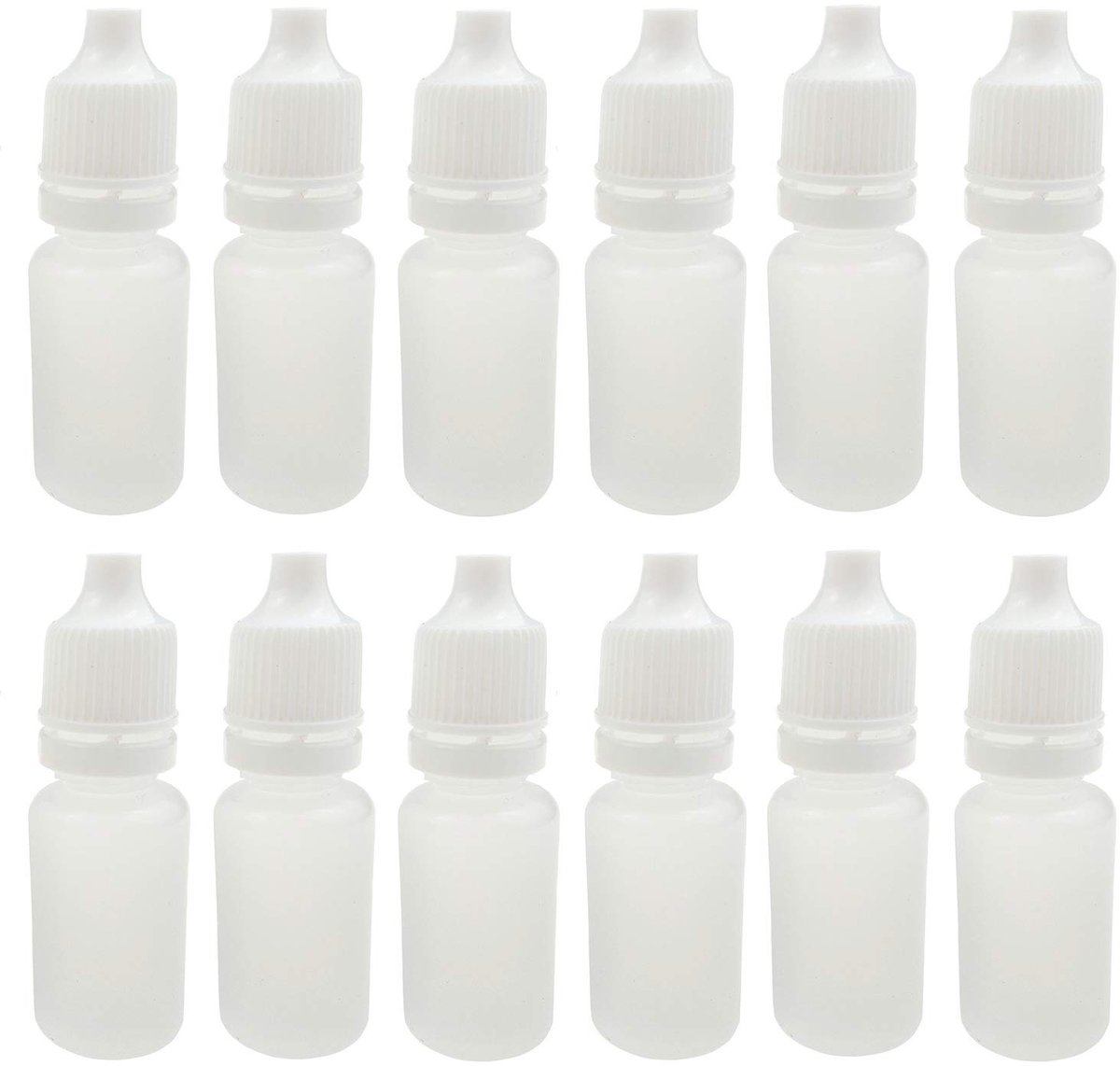 50 witte navulbare lege schuimende flessen voor oogvloeistof met flexibele druppeldispenser, flacons, monsterverpakking, opberghouder met schroefdop en mondstukreduceerder 20 ml, wit