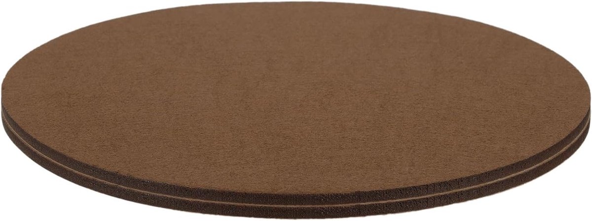 Ronde vilten onderzetters voor meubels, 2 stuks, 260 mm diameter x 5 mm, dikte met viltlijm, antislip, krasbestendig, stoelpootbeschermers, bruin