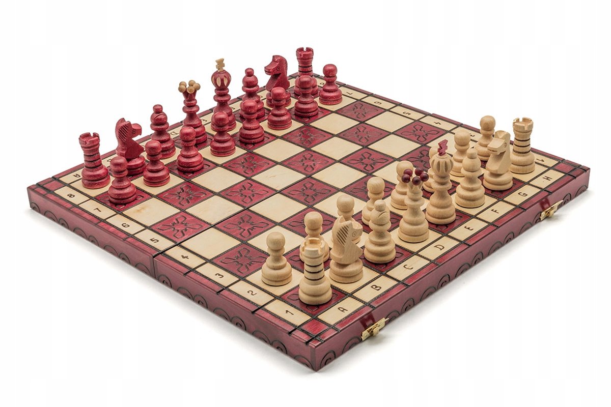 Grote Houten Schaakset 'Perła' - Elegante Traditionele Stijl