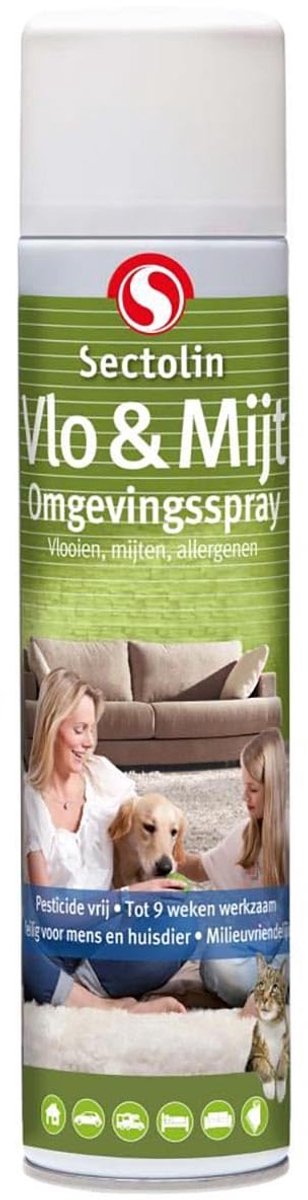 Vlooien- en mijtenbestrijdingsspray 400 ml - Milieuvriendelijk - Effectief tot 9 weken - Veilig voor mens en dier - ShopVlot