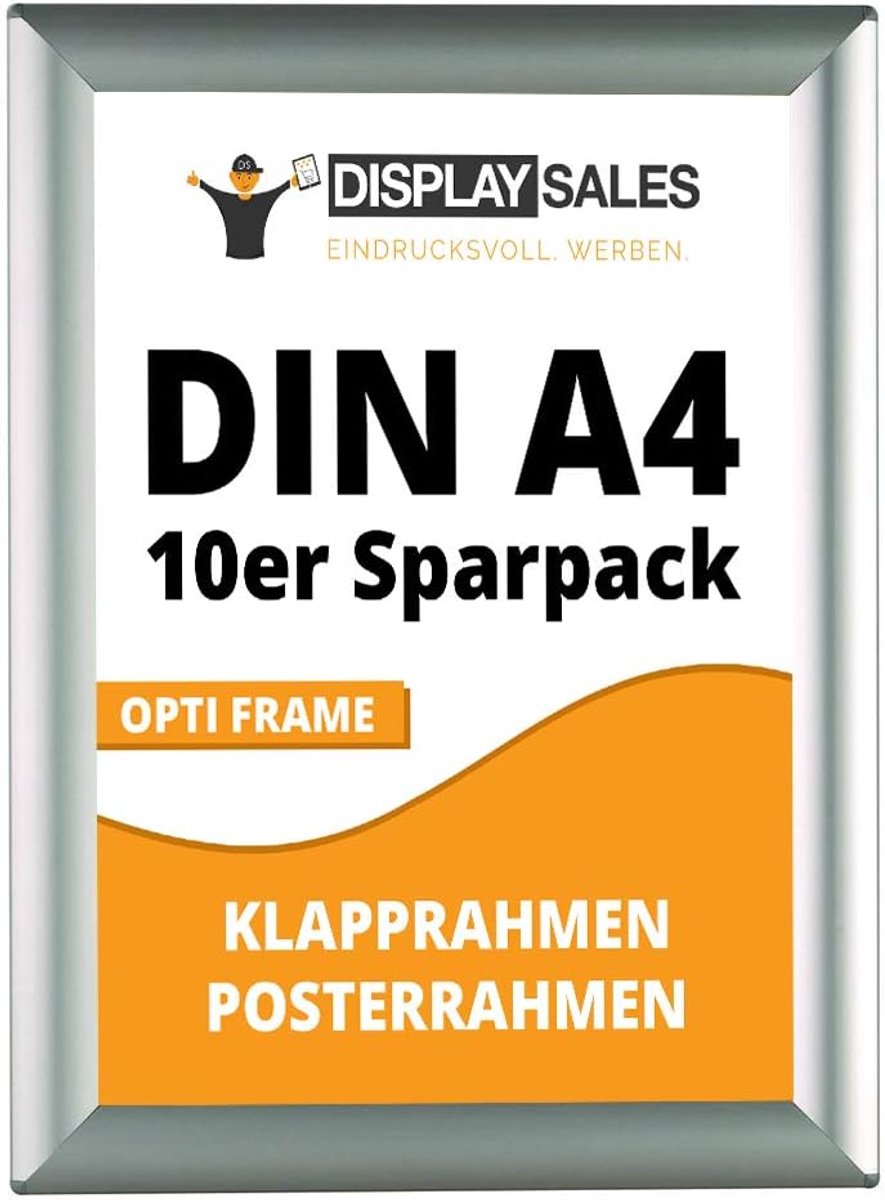 Folding frame DIN A4 25mm - 10 stuks - met afgeronde hoeken - posterbescherming - ShopVlot