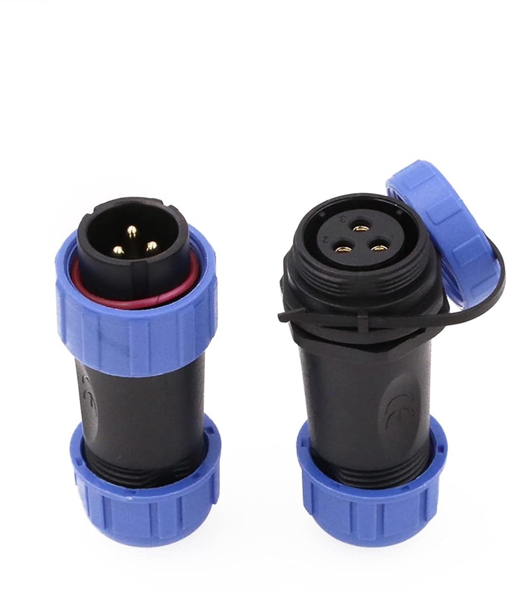 Aviation connector 3 pin - IP68 waterdicht - 30A stroom - Geschikt voor industriële toepassingen - ShopVlot