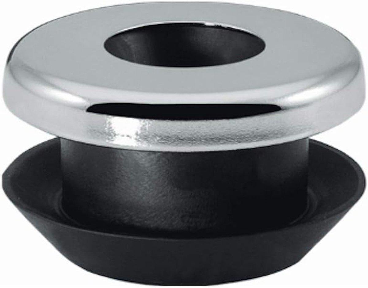 Urinal connector Ø 33-35 mm - zwart rubber - met rozet - voor keramische urinoirs - ShopVlot