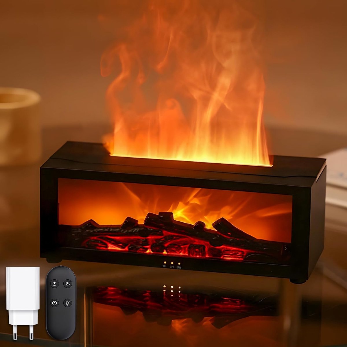 Aroma Diffuser 150ml - Ultrasonic luchtbevochtiger - 7 kleuren vlam - Creëer een ontspannen sfeer - ShopVlot