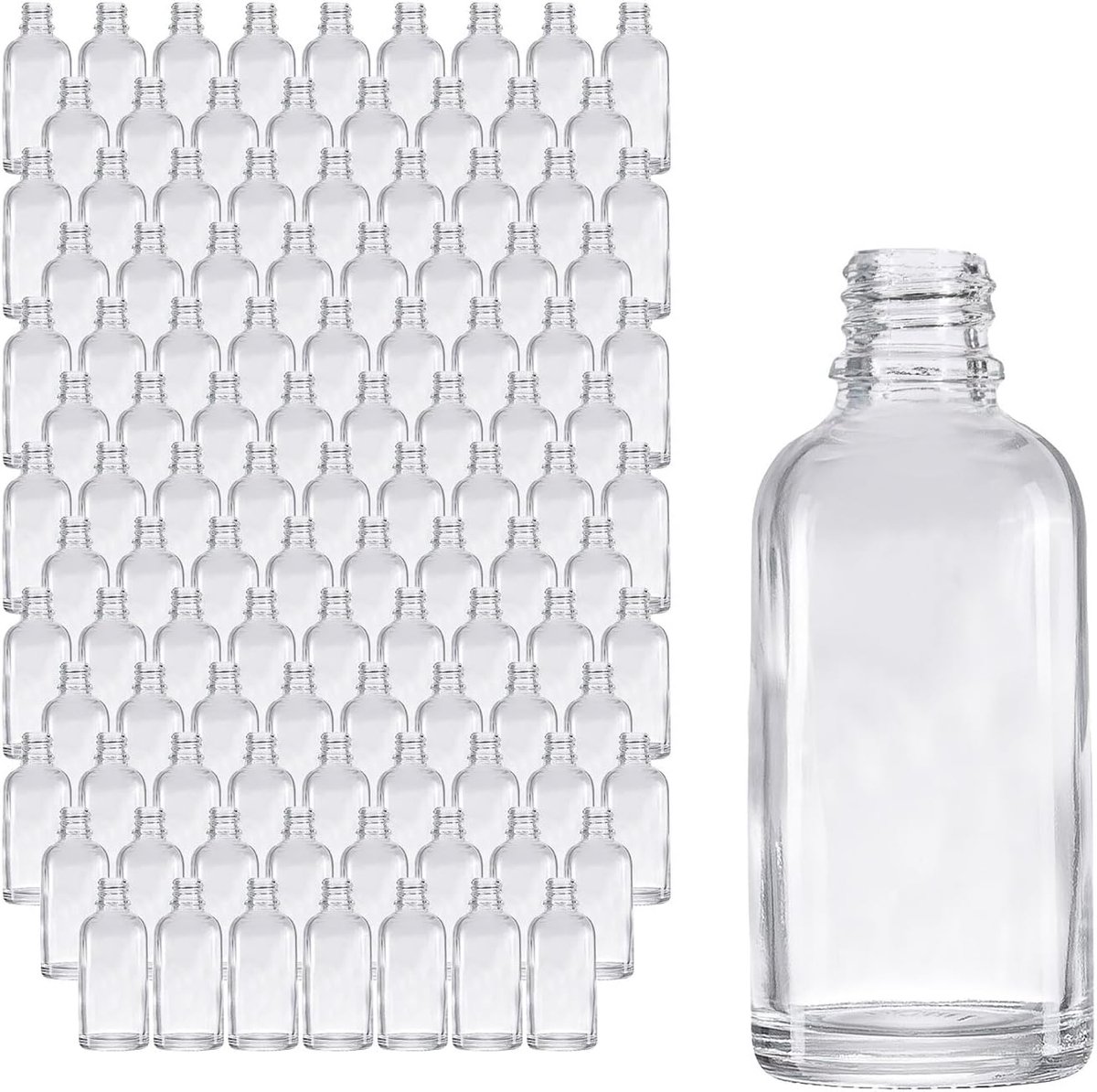 Glazen flessen 30 ml - transparant - GL18 schroefdraad - ideaal voor oliën en tincturen - ShopVlot