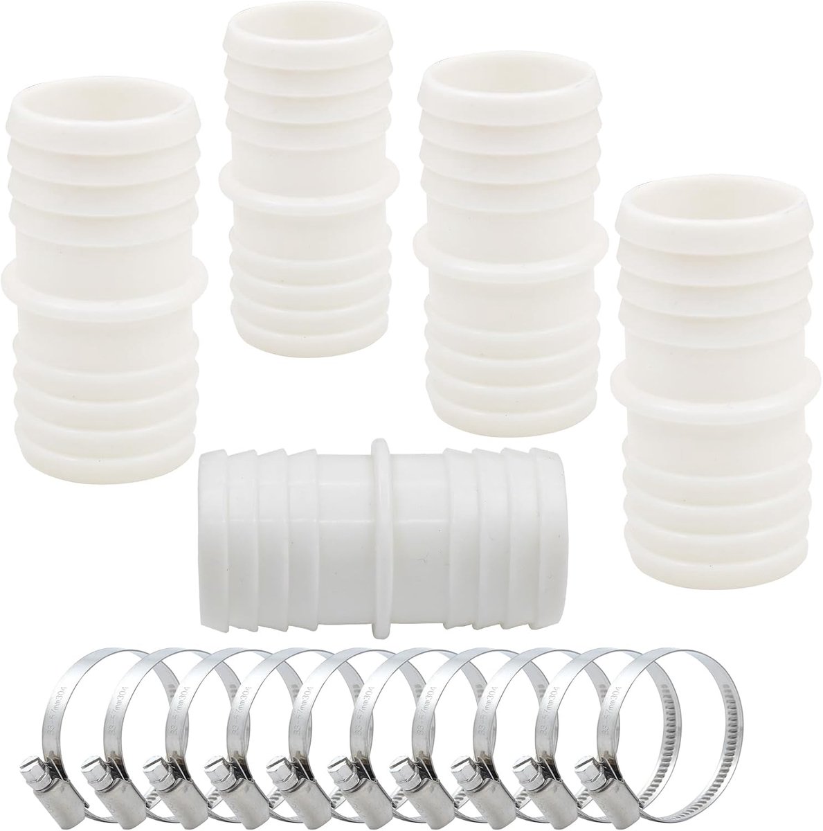 Poolslangverbinder 38 mm - 5 stuks - Robuust PP materiaal - Ideaal voor filterpompen - ShopVlot