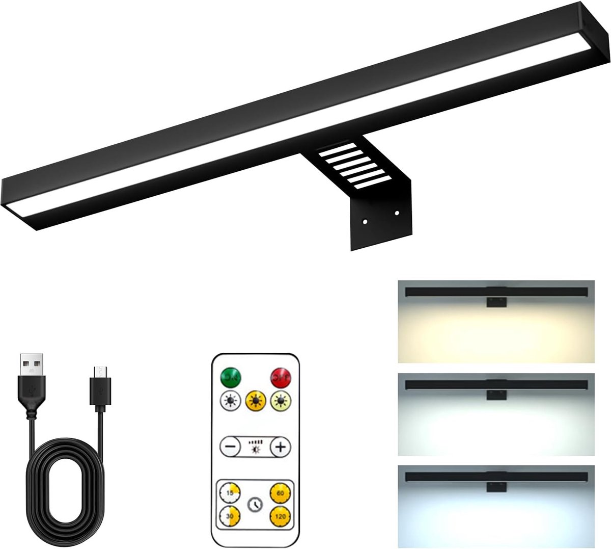 Draadloze fotoverlichting - wandlamp met afstandsbediening - 3 kleurmodi - dimbare LED verlichting voor wandkunst - ShopVlot