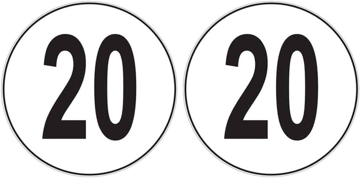 Stickers hanger 6-100km/h - zelfklevend vinyl - 10x10 cm - geschikt voor binnen en buiten - ShopVlot