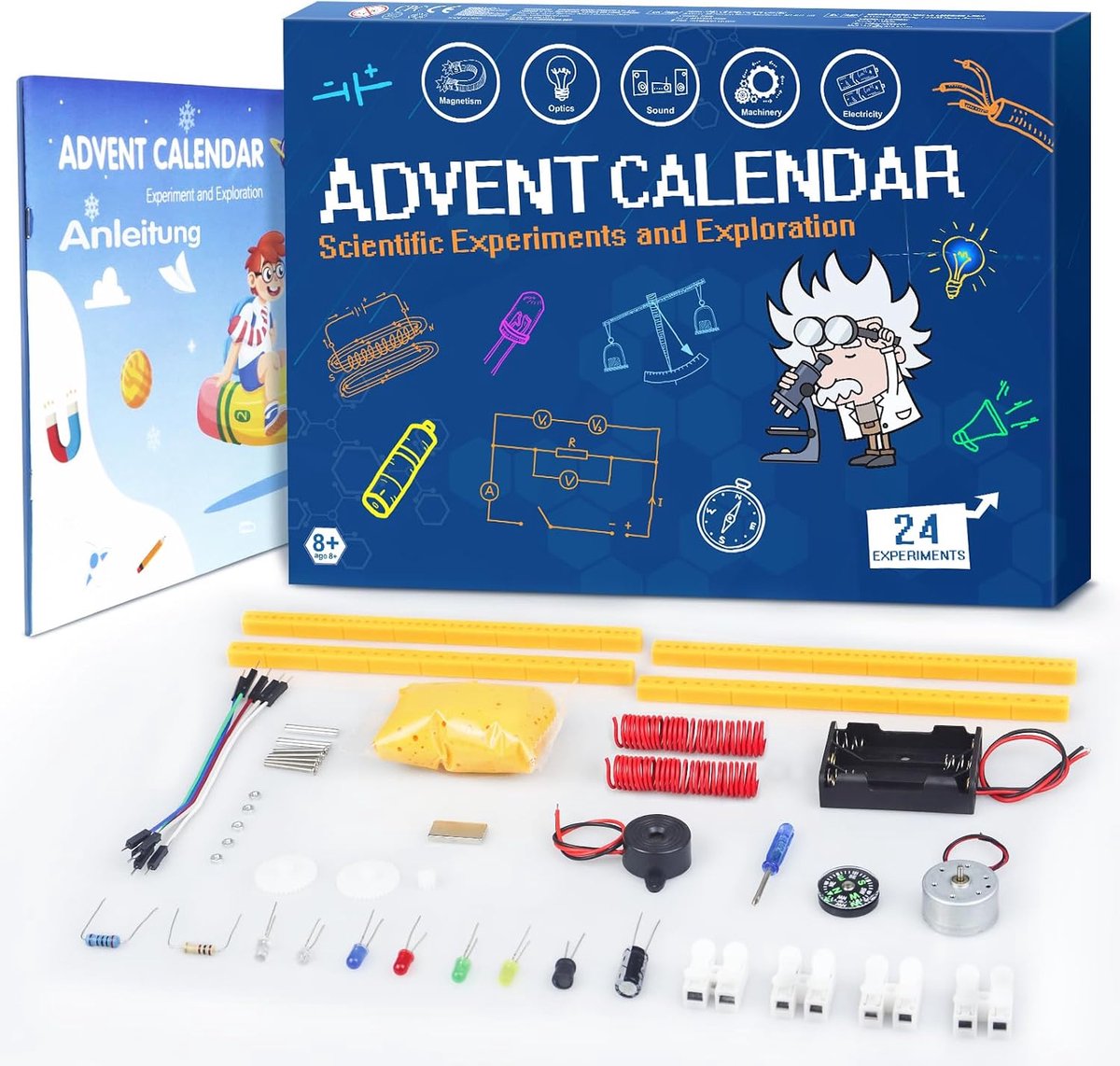 Adventskalender 2026 - wetenschappelijke kit - 24 fysica experimenten - leerzaam kerst avontuur - ShopVlot