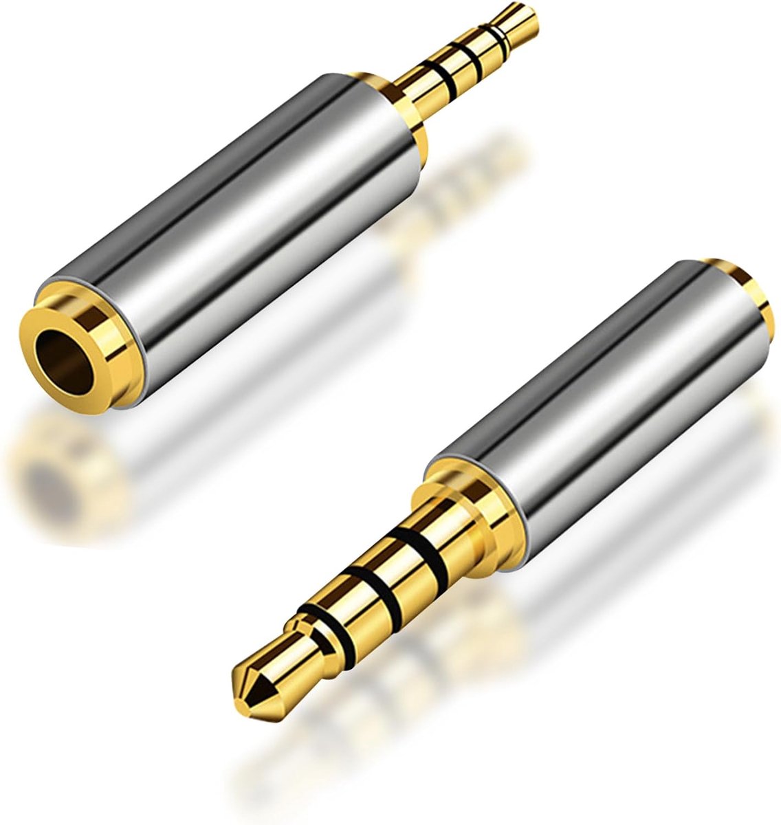 2.5mm Plug naar 3.5mm Female Adapter - 3 Stuks Gouden Plated - Volledig Metaal - Eenvoudige Audio Conversie - ShopVlot
