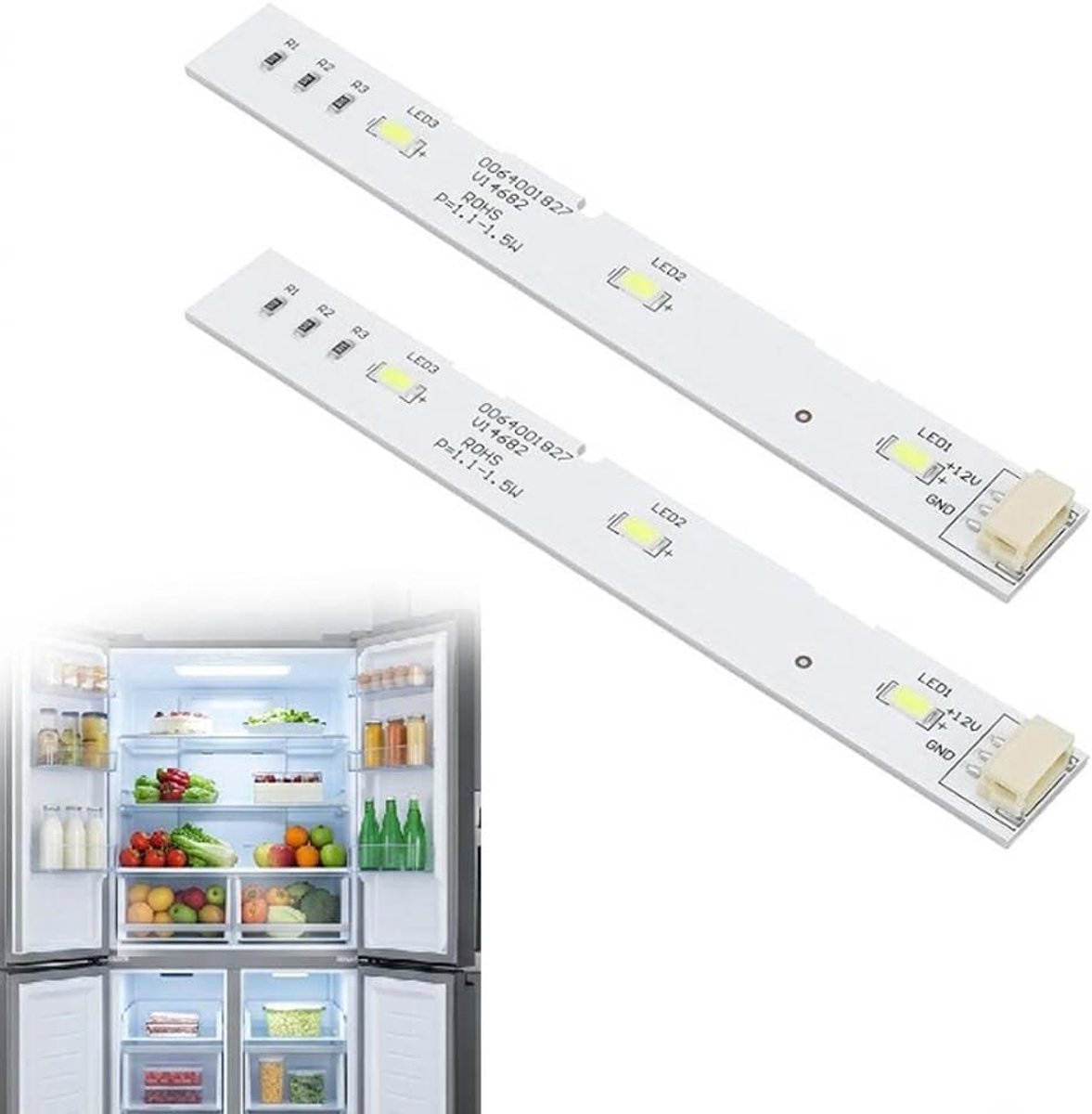 Ledstrips voor koelkast - 2 stuks vervangend licht - heldere verlichting - energiebesparend - ShopVlot