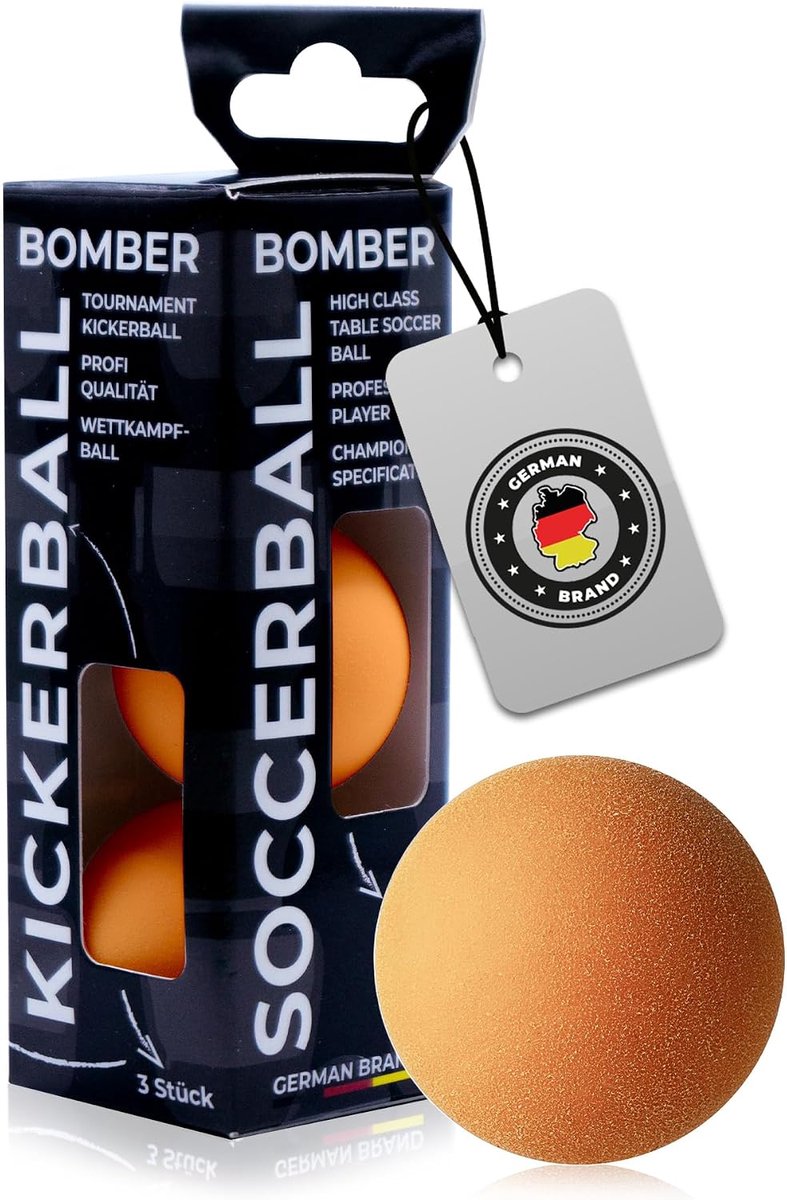 Kickerball set van 3 - 35.1 mm - oranje - uitstekende grip en precisie - geschikt voor professioneel spel - ShopVlot