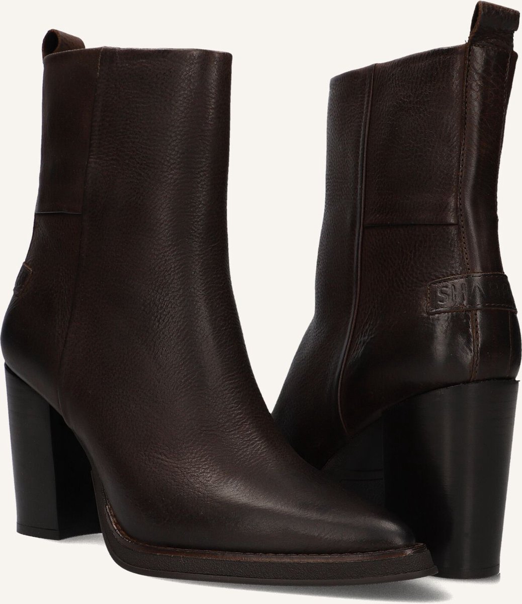 Shabbies Grunch Ami Enkellaarsjes - Enkelboots met rits - Dames - Bruin - Maat 42