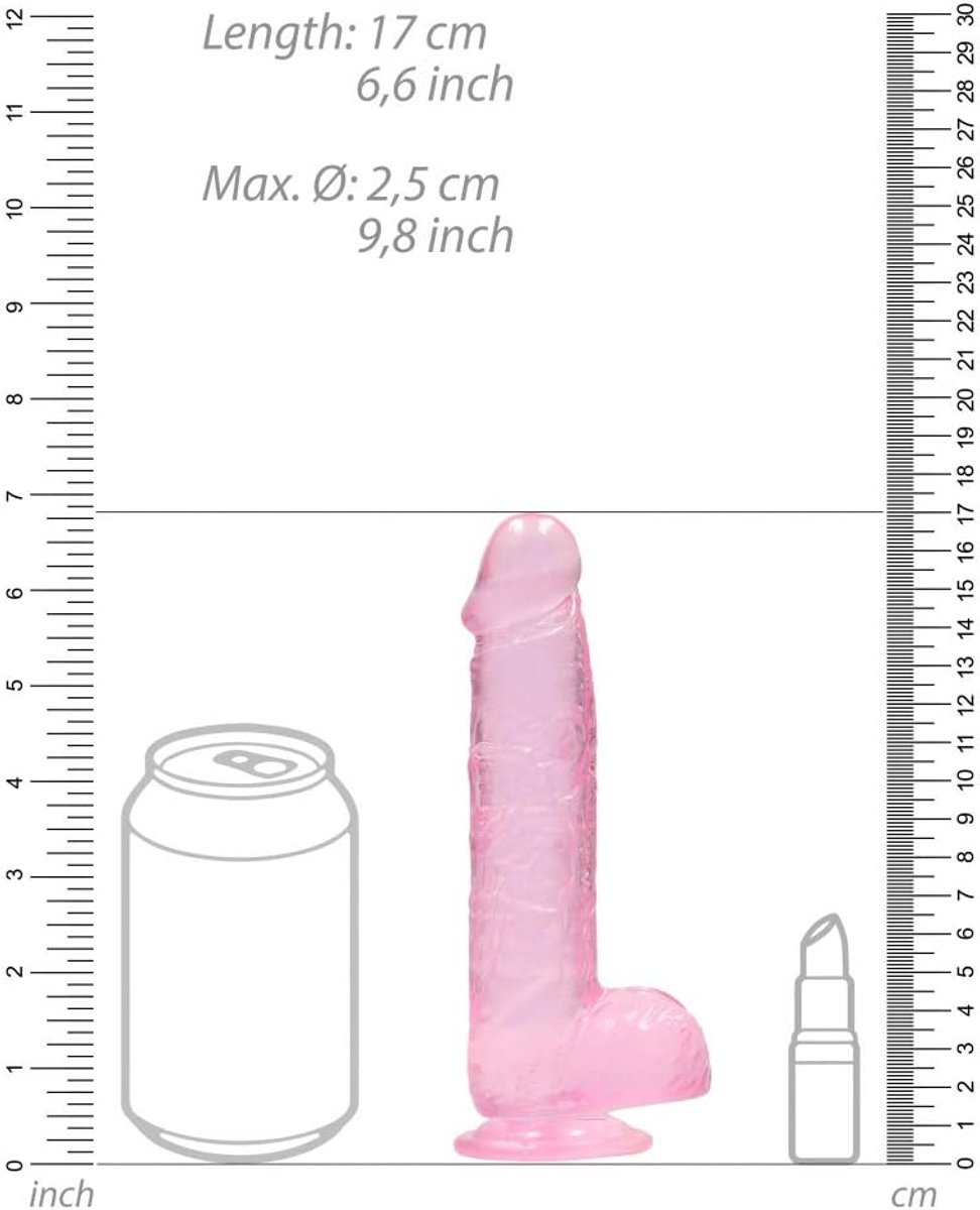Dildo 15cm Realistisch - Crystal Clear - Met Ballen - Voor Lifelike Ervaring - ShopVlot
