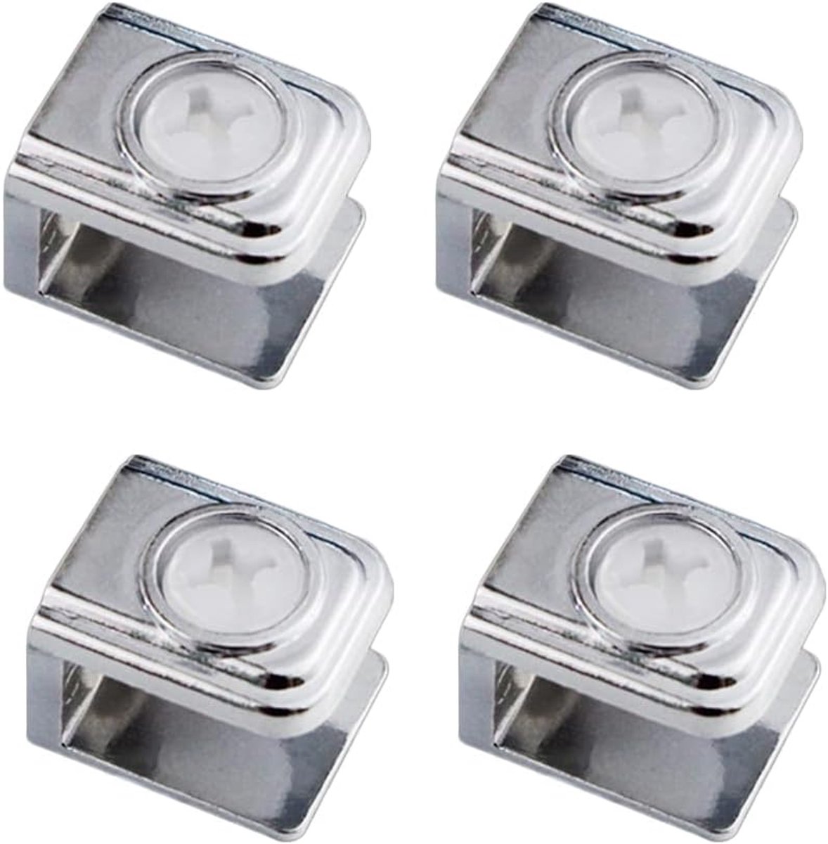 Glazen plankhouder verstelbaar - 4 stuks - zinklegering - voor 10-12mm glas - ShopVlot
