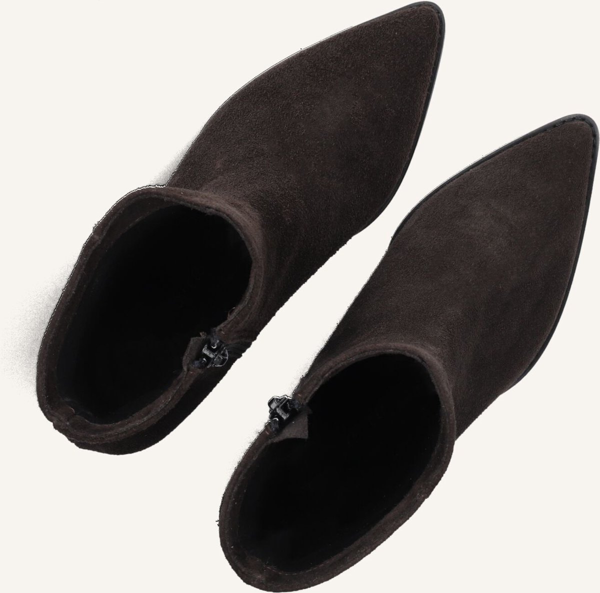 Notre-V 35239 Enkellaarsjes - Enkelboots met rits - Dames - Bruin - Maat 40