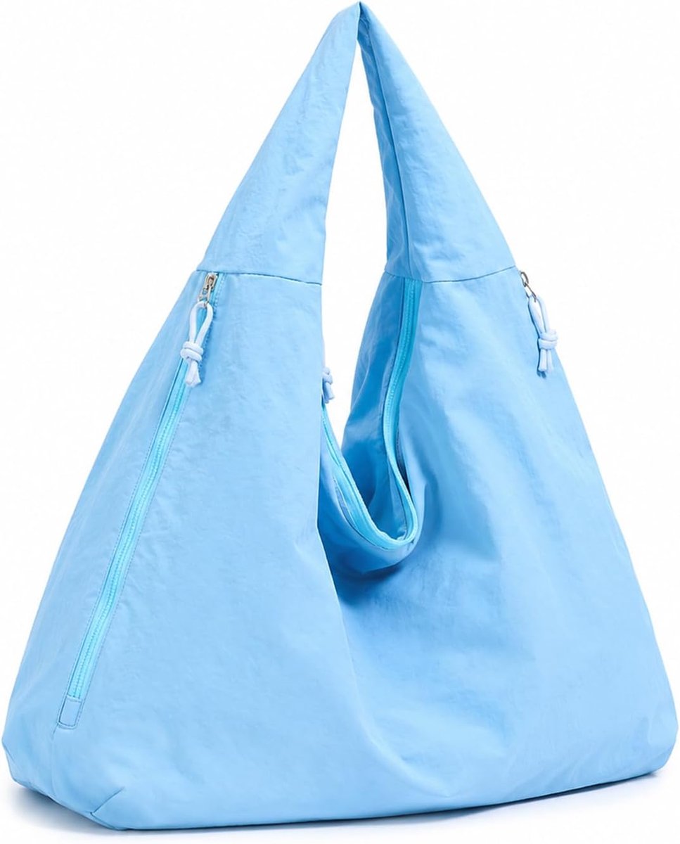 Hobo Tote Bag Blauw 44×36×16cm - Ruime Schoudertas - Slouchy Design - Ideaal voor Werk - ShopVlot