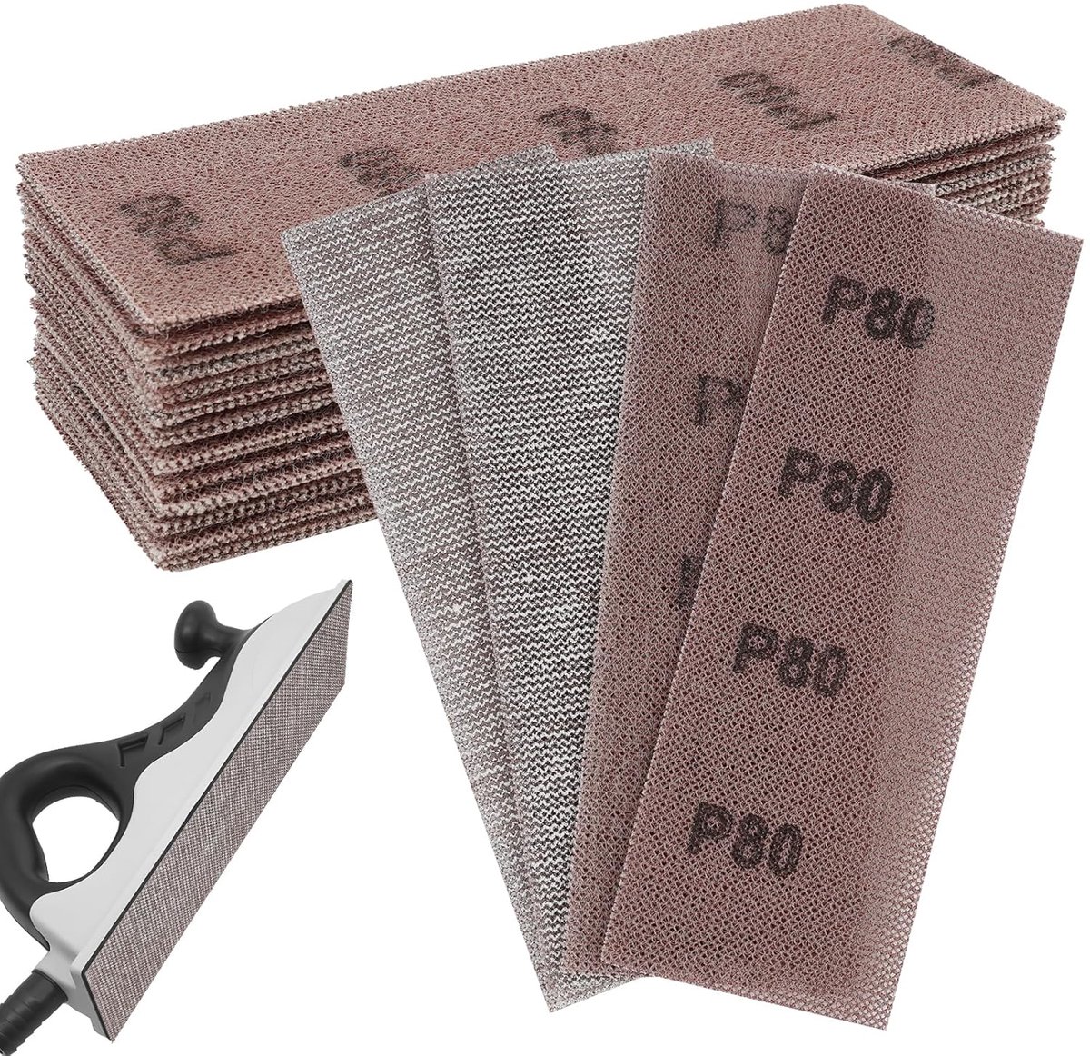 Schuurstrip Set 50 Stuks 70 x 198 mm - Geschikt voor Handschuurmachine - Stofvrij Schuren - Duurzaam en Efficiënt - ShopVlot