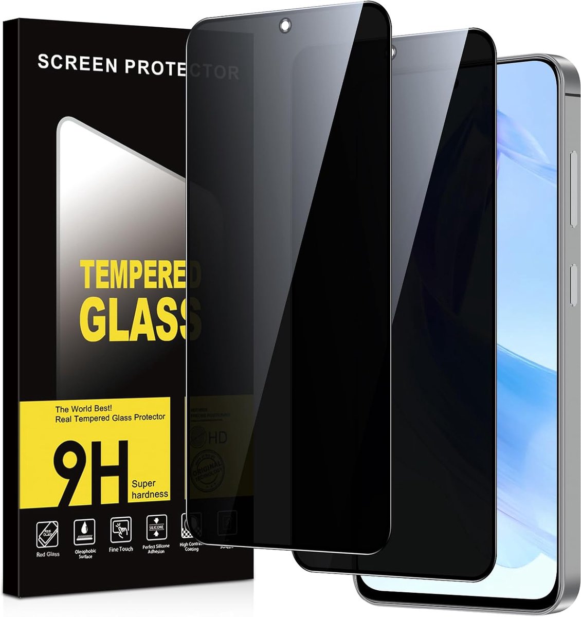 Privacy screen protector Honor 90 Lite 5G - 2 stuks - anti-spionage - krasbestendig - zonder luchtbellen - ShopVlot