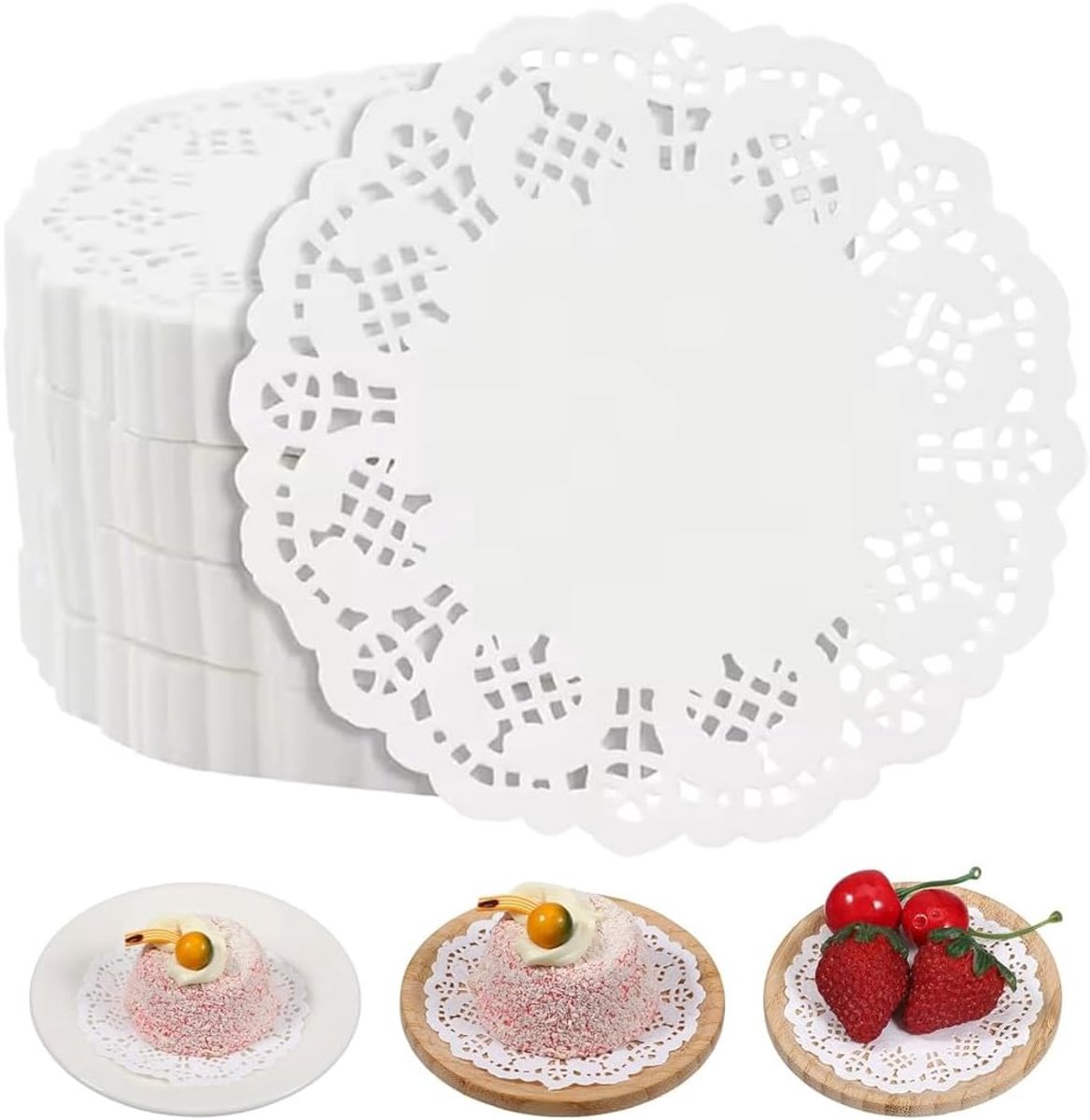 Wegwerpdekens 150 vellen - 9 cm - rond wit - elegant voor bruiloften - ShopVlot