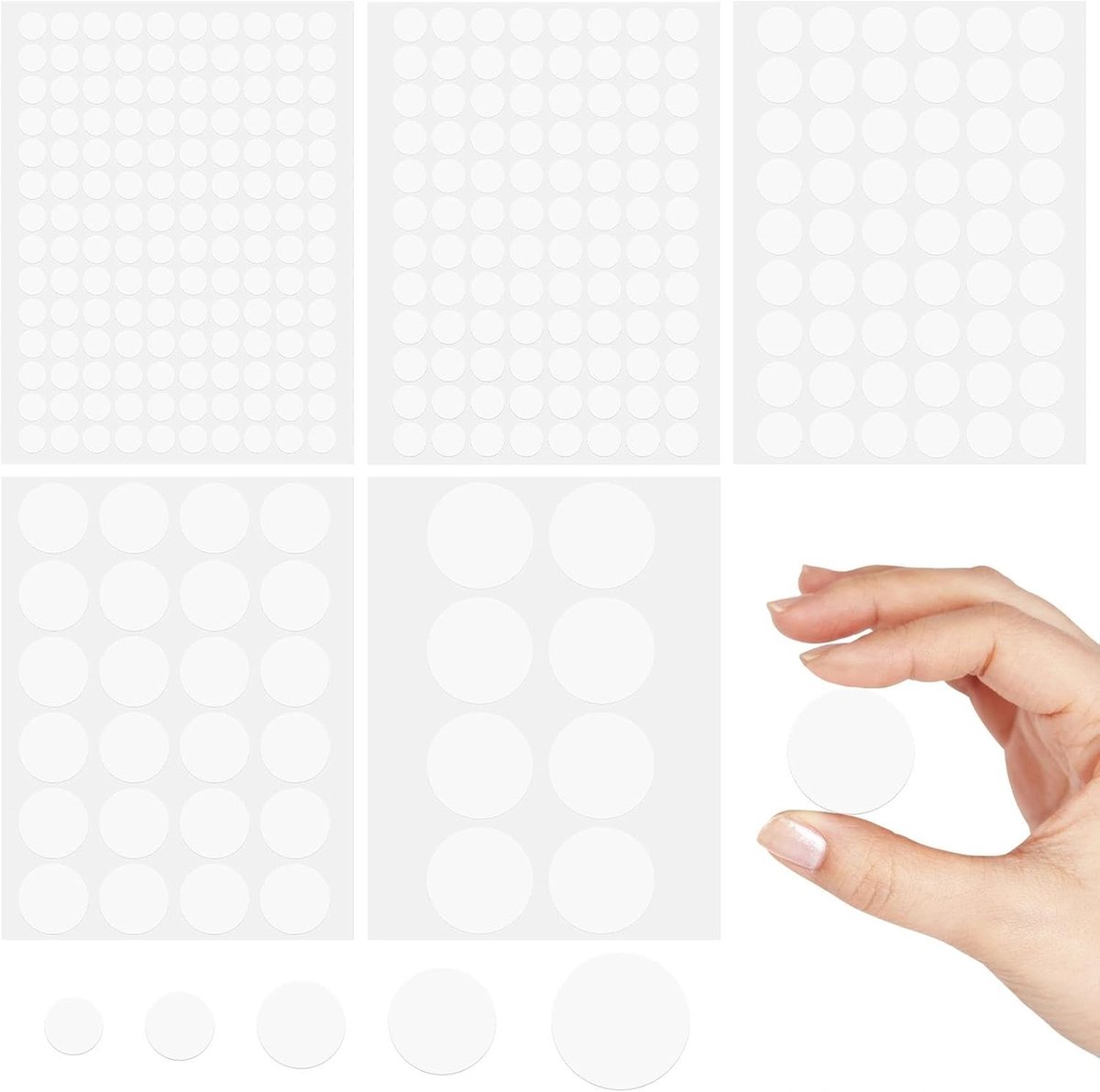 Schroefafdekking 322 stuks - wit - diverse diameters - perfect voor het afdekken van gaten - ShopVlot