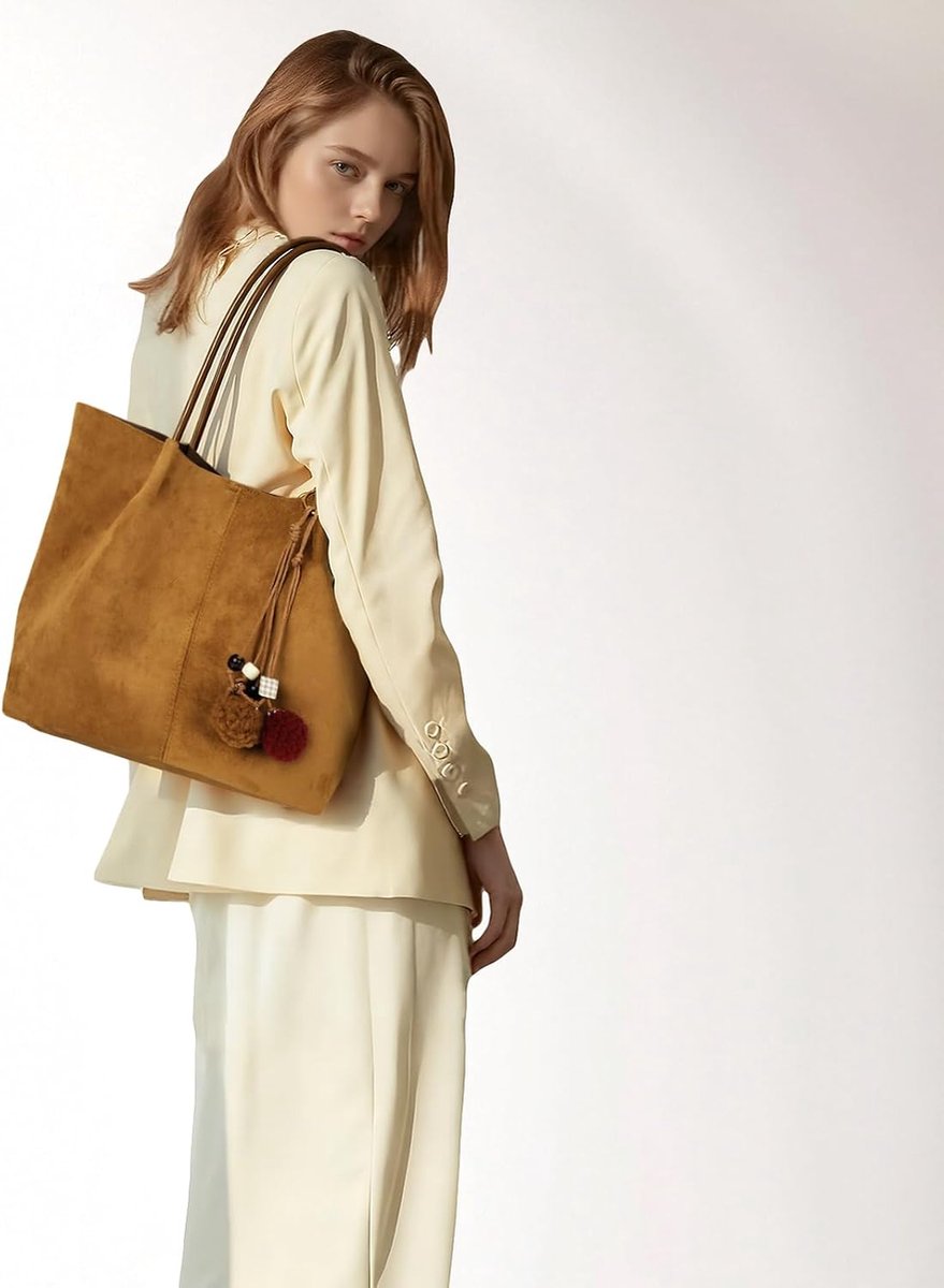 Schoudertas voor dames - elegant suede - vintage stijl - ideaal voor dagelijks gebruik - ShopVlot