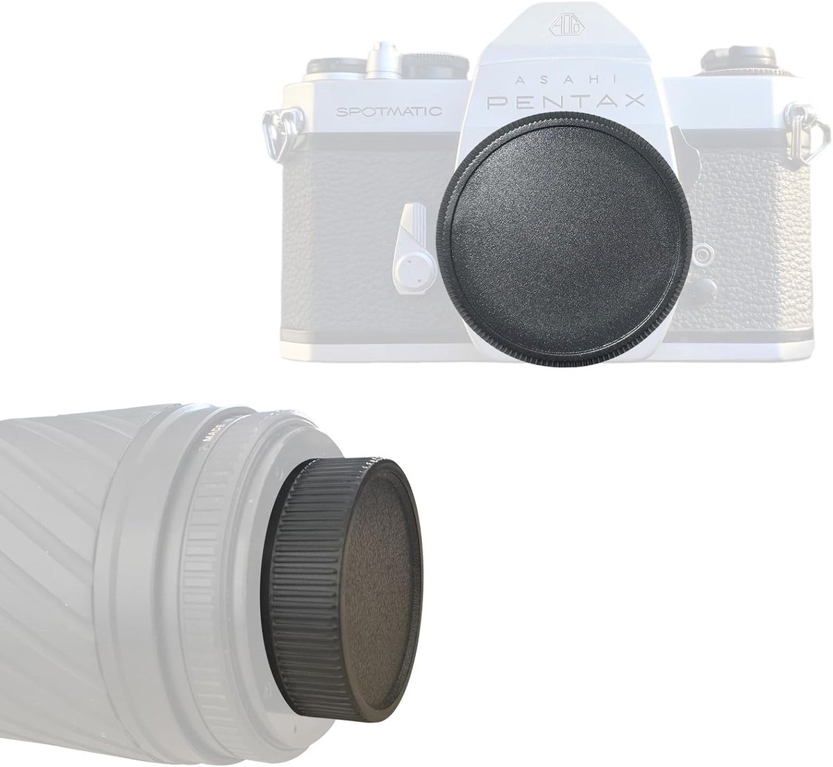 Camera body cap en achterste lensdop - compatibel met PRAKTICA MTL3/MTL5 - beschermt tegen stof - ideaal voor opslag - ShopVlot
