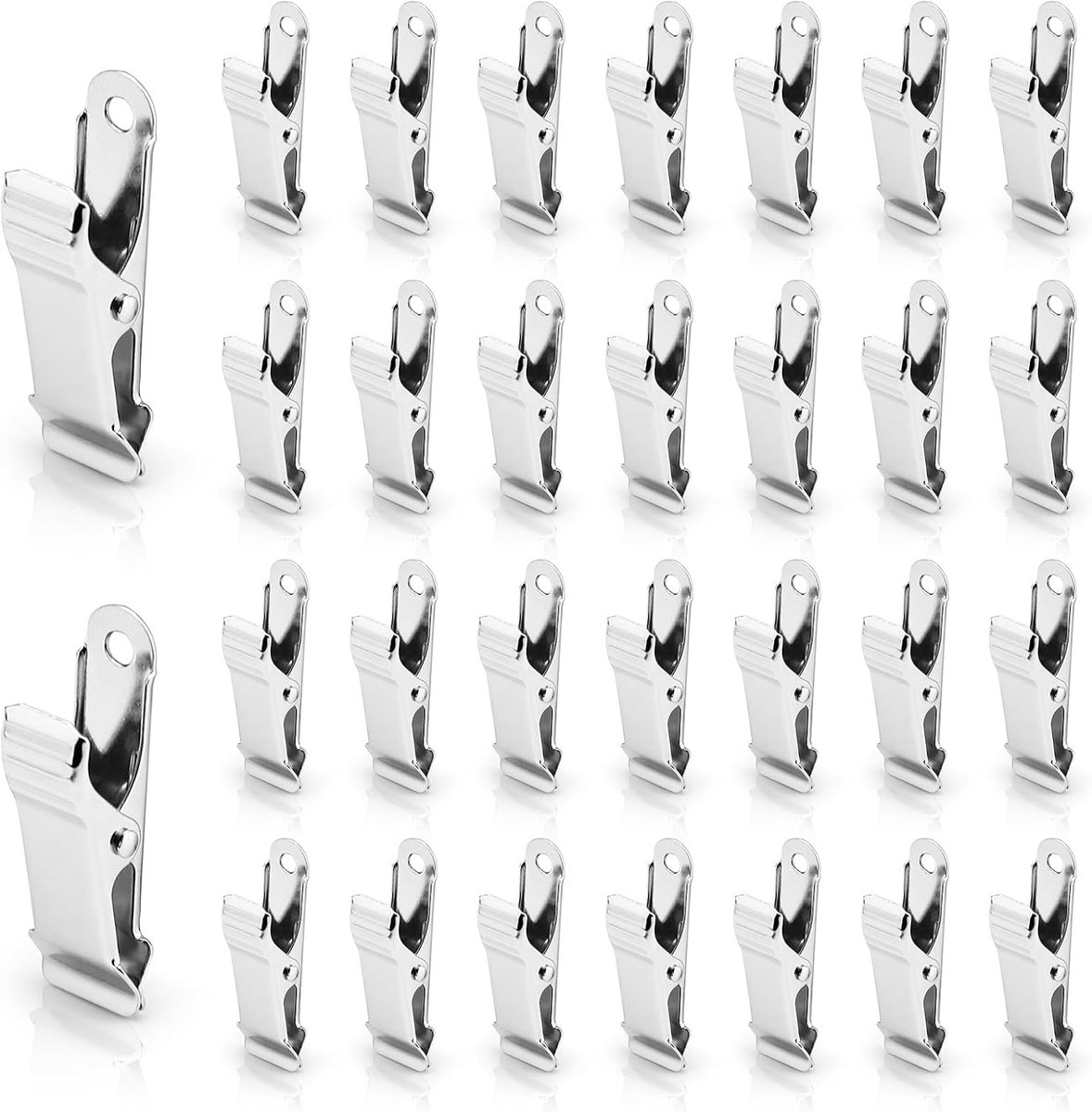 Mini krokodillenklemmen 30 stuks - sterke metalen klemmen - 1,2 x 4 cm - ideaal voor knutselen - ShopVlot