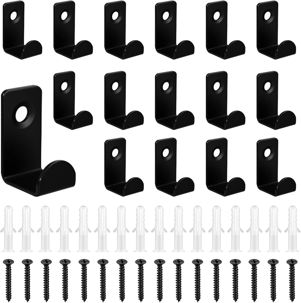 Kledinghaken set 16 stuks - RVS wandhaken - Sterk en duurzaam - Ideaal voor kleding en accessoires - ShopVlot