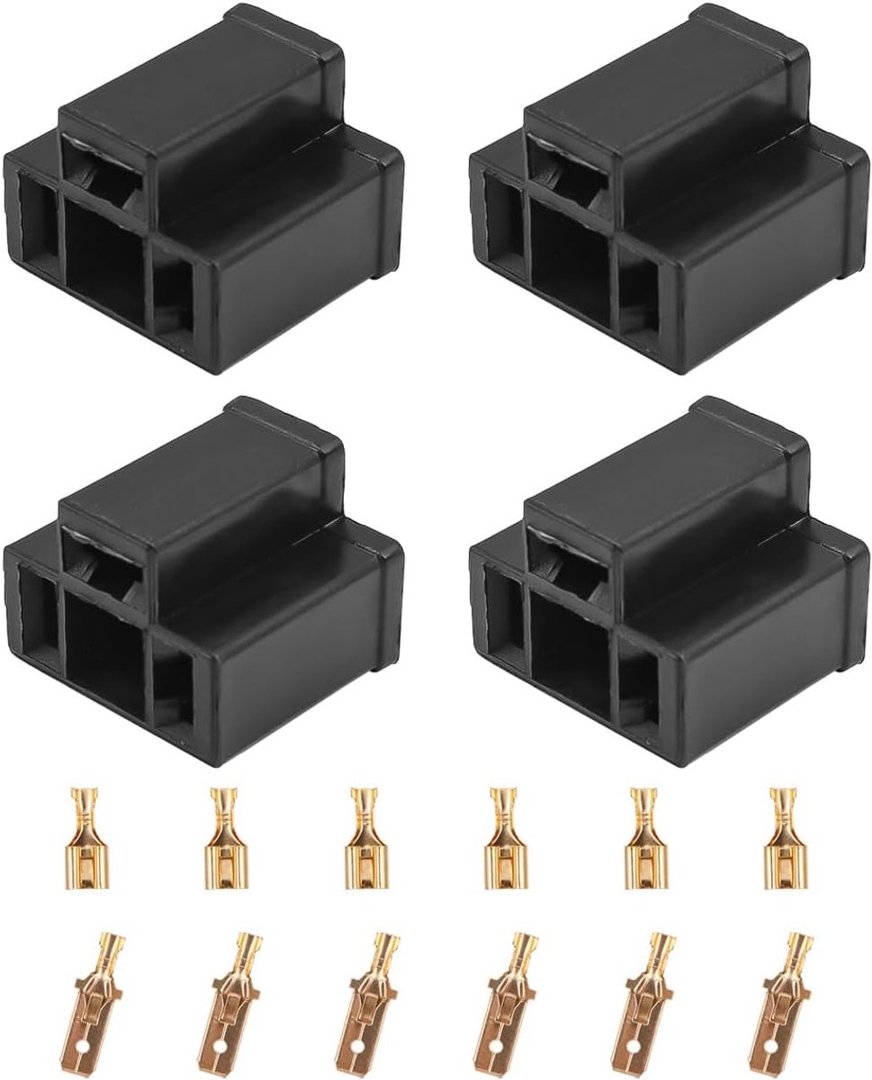 H4 autokoplamp contactdoos 3Pin - metalen en plastic connectoren - hittebestendig - betrouwbare verbinding - ShopVlot