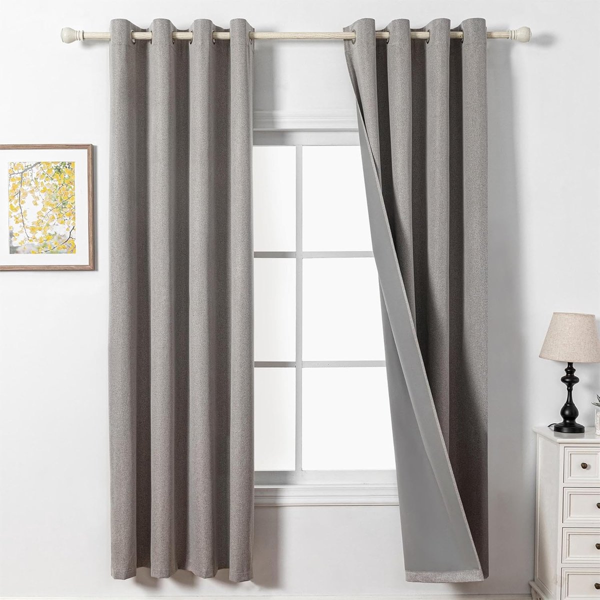 Zware verduisteringsgordijnen 200 x 140 cm - linnenlook - thermisch isolerend - ideaal voor privacy - ShopVlot