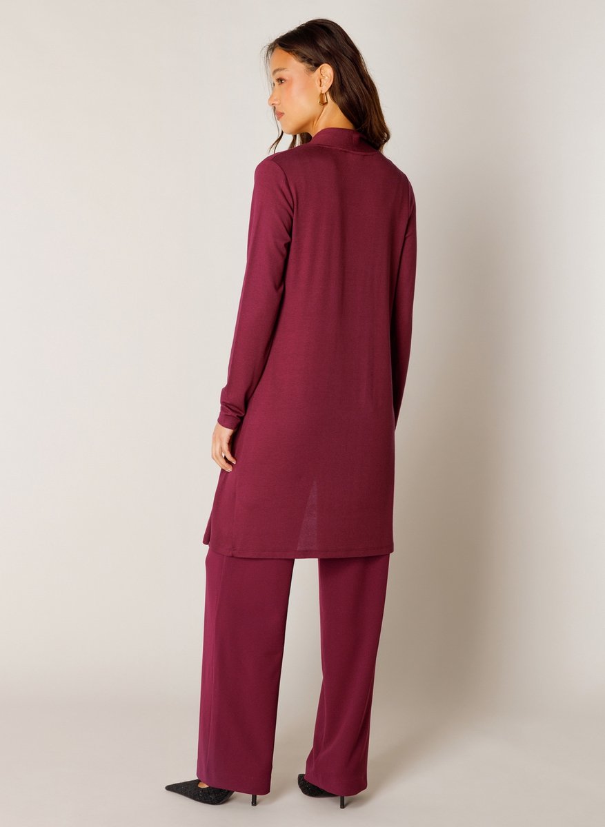 BASE LEVEL Yayla Long Vest - Wine Red - maat 44