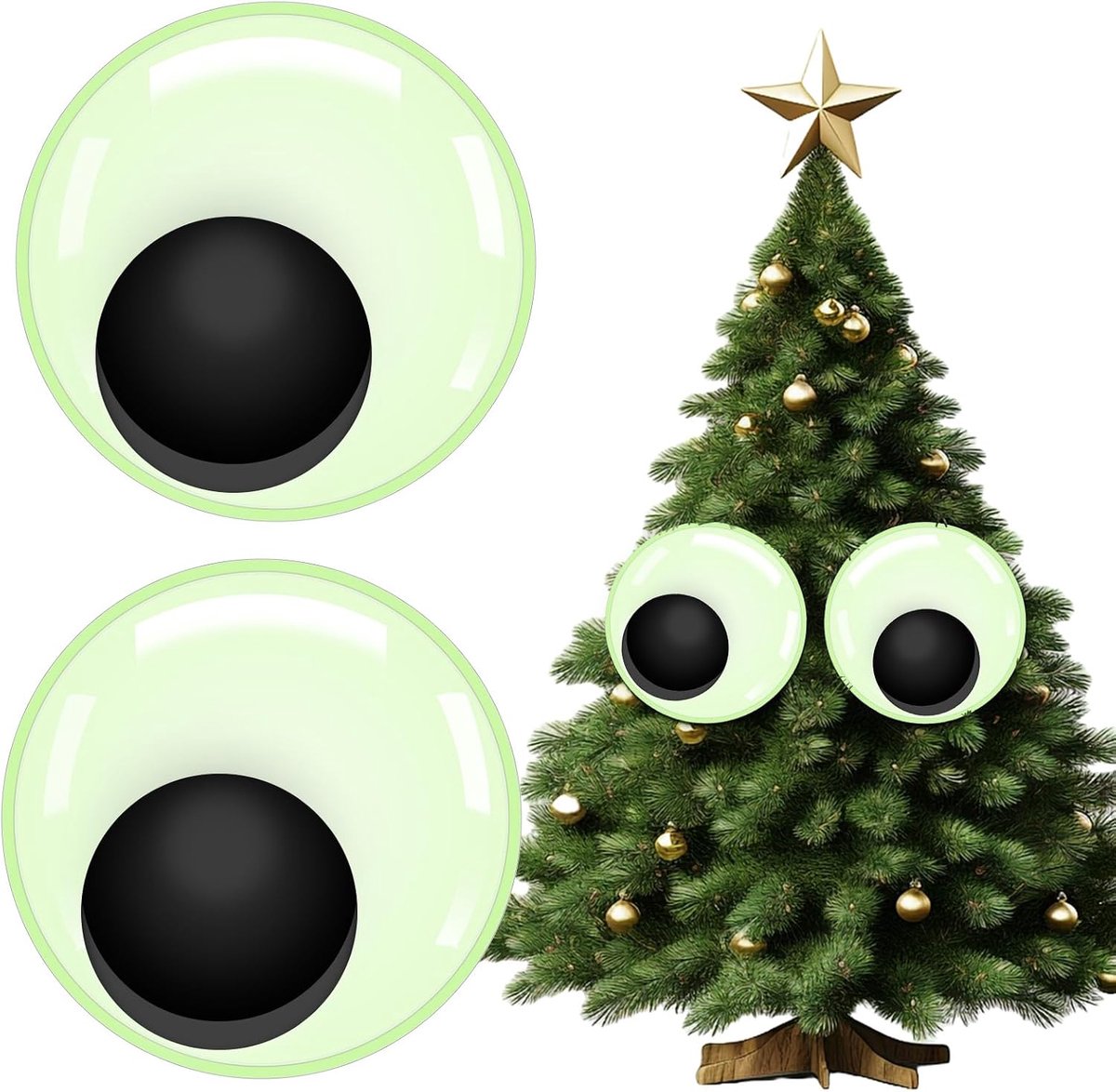 Giant googly eyes 6 inch - zelfklevend - glow in the dark - perfect voor Halloween decoratie - ShopVlot