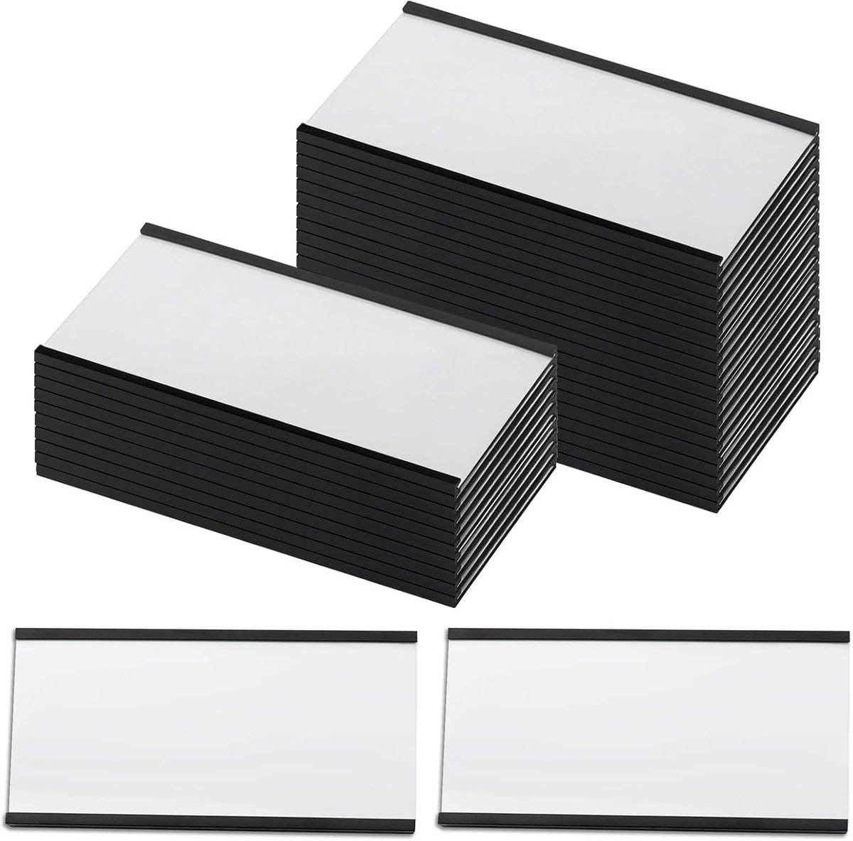 Magnetische labelhouders 5x10cm - Complete set met beschermfolie - Ideaal voor organisatie - ShopVlot