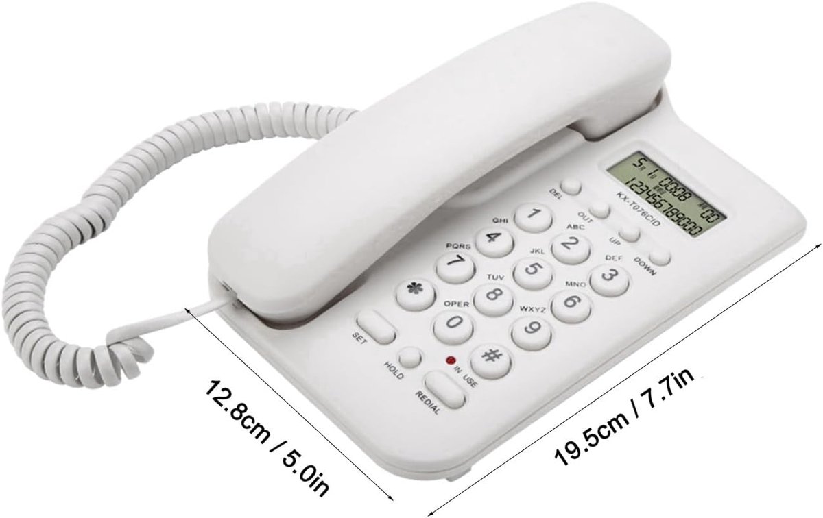 Wired telefoon met oproepweergave - Kantoortelefoon met FSK/DTMF - Eenvoudig te installeren - Energiezuinig - ShopVlot