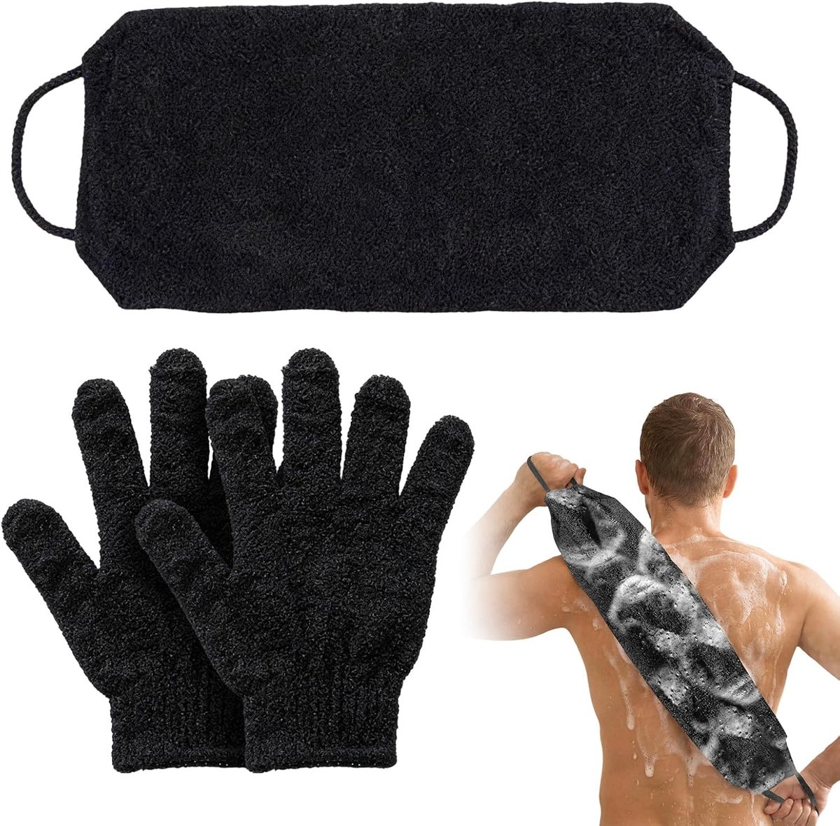 Exfoliërende rugschrobber - Badhandschoenen - Verwijdert dode huidcellen - Voor een frisse huid - ShopVlot