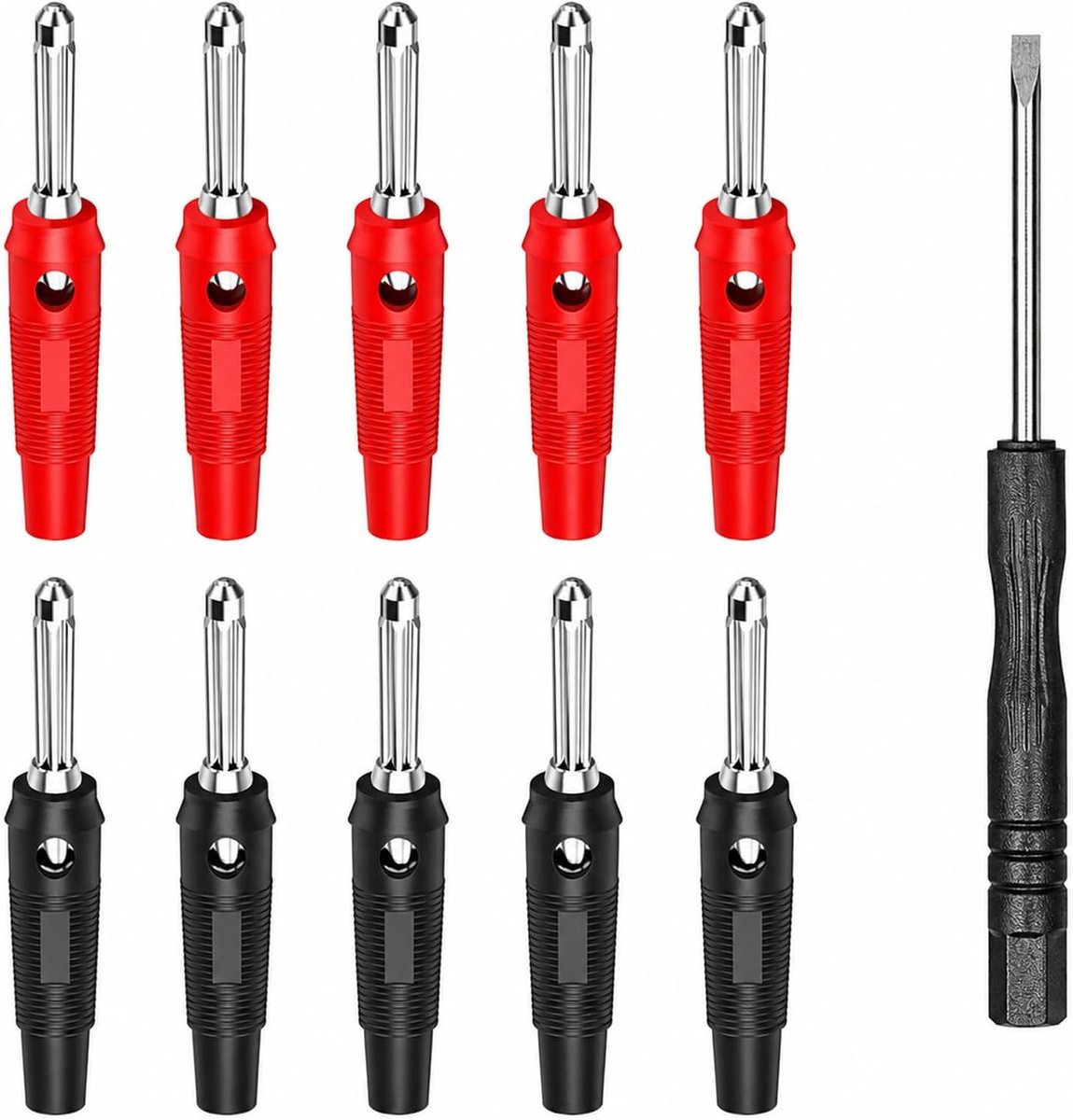 Banana plugs 4 mm - koperen schroefbare connectoren - 20A voor audio-installaties - ShopVlot