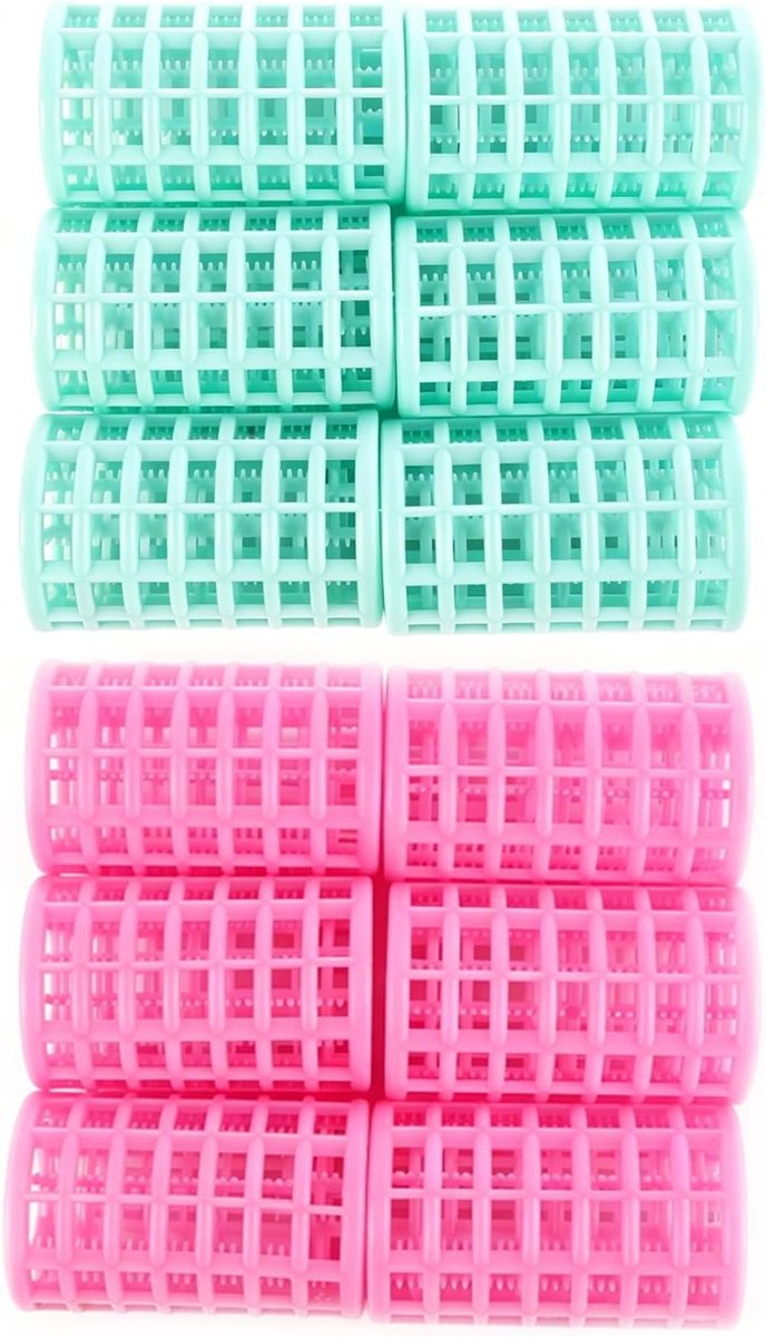 Zelfklevende haarkrullers 12 stuks - 6,8 cm - voor korte en lange kapsels - creëer natuurlijke krullen - ShopVlot