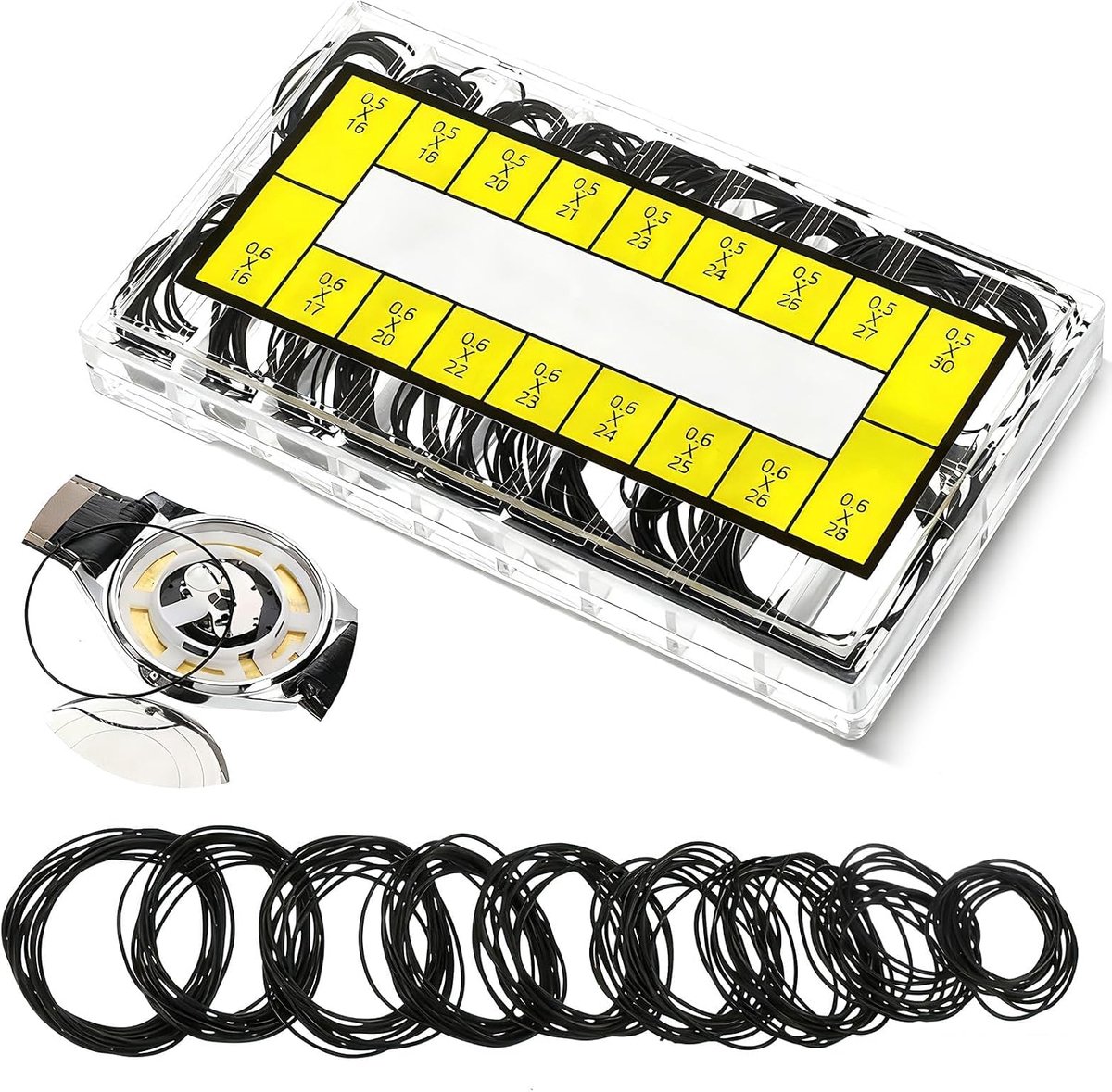 O-Ring Horloge Seal Set 180-Delige - Rubber - Waterproof - Perfect voor Horloge Reparatie - ShopVlot