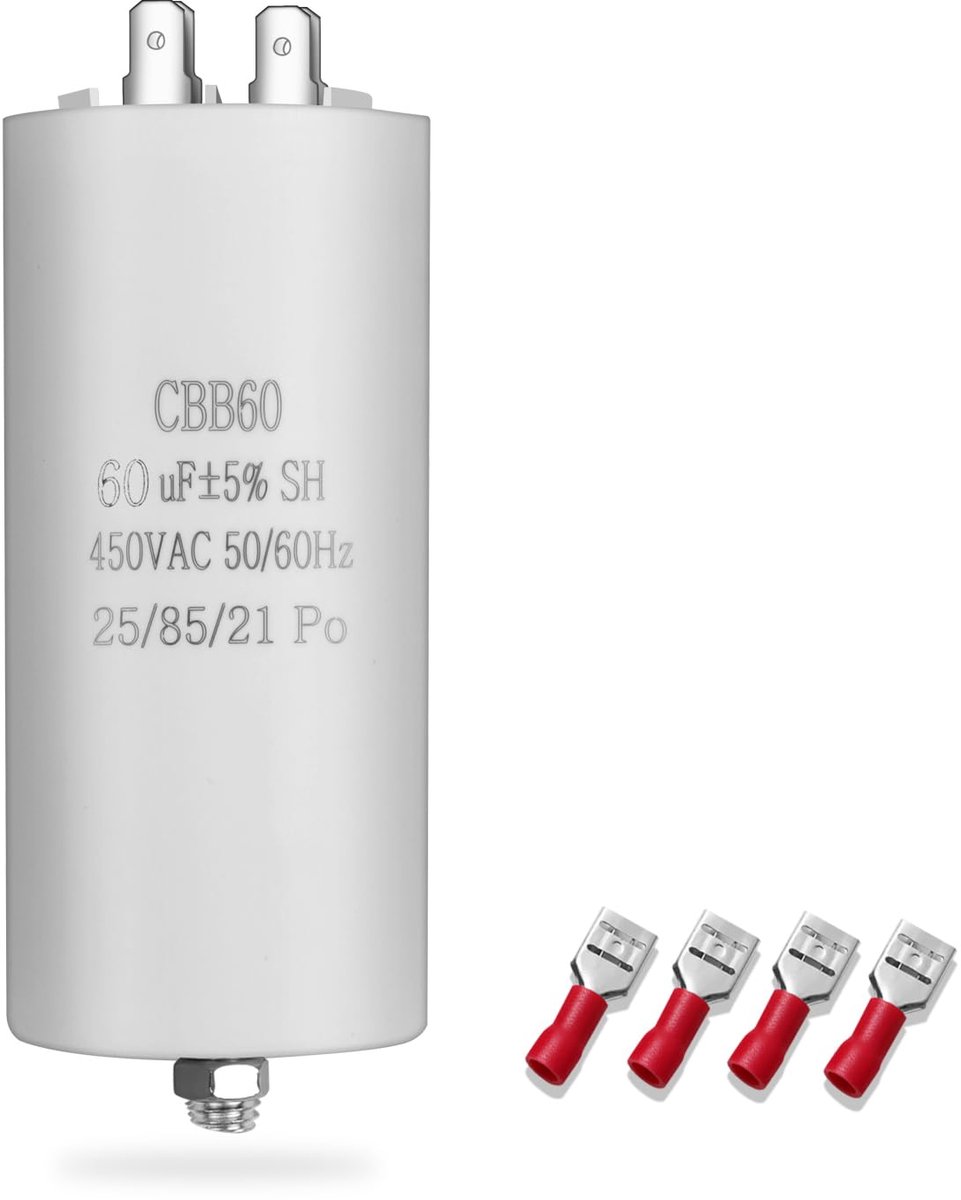 CBB60 Condensator 60μF - 450V - Plug-in Capacitor - Geschikt voor pompen en wasmachines - ShopVlot