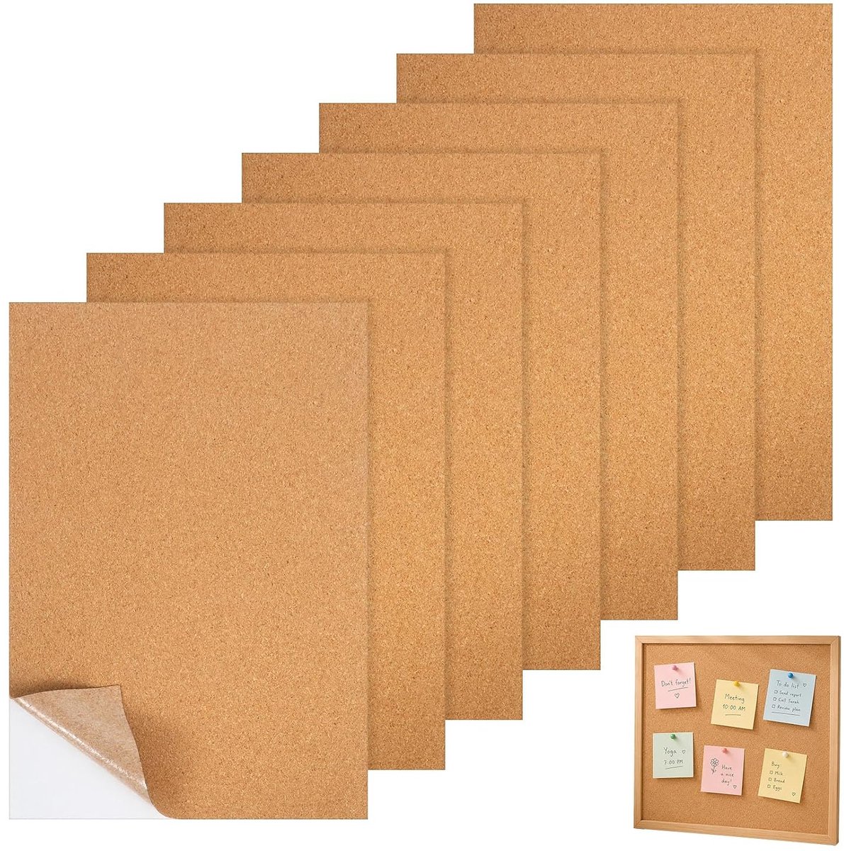 Kurkplaten 30 x 21 cm - Zelfklevend - Antislip onderlaag - Ideaal voor wanddecoratie - ShopVlot