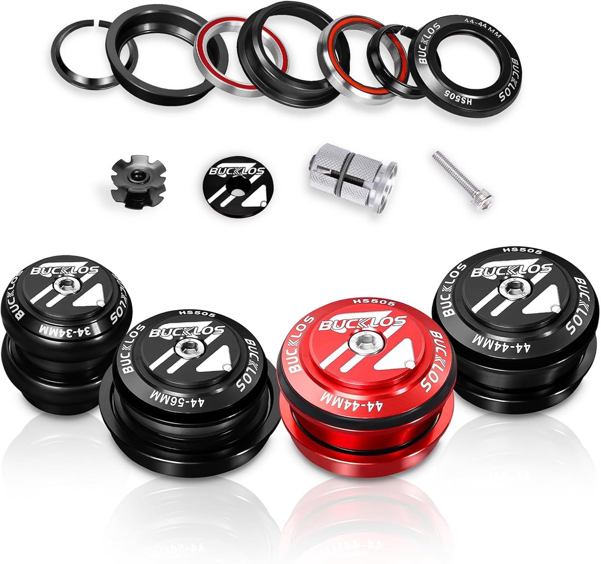 Fiets headset 1-1/8 inch - recht tapered buis - dubbele afgedichte lagers - voor mountainbikes en racefietsen - ShopVlot