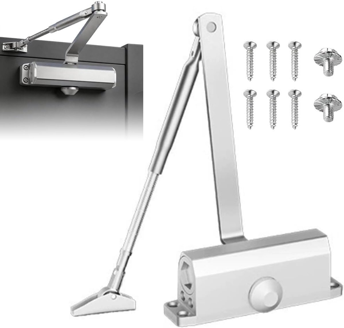 Deursluiter automatische hydraulisch - instelbare buffer - voor 65-85 kg - ideaal voor commercieel en privégebruik - ShopVlot