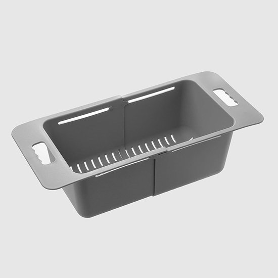 Spoelbakvergiet Verstelbaar - Zeef Mand - Keuken Organisatie - Flexibel Ontwerp - 40-52 cm - Grijs — afbeelding 5