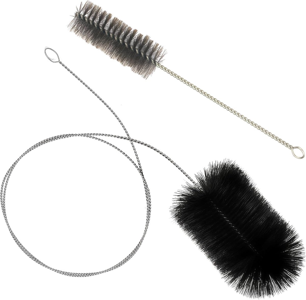 2 Delige Schoorsteenborstel Set met Duwstang en 31cm Pijpborstel voor Efficiënte Reiniging van Kachelpijpen, Rookkanalen en Haarden - Verhoog Brandveiligheid en Onderhoudsgemak