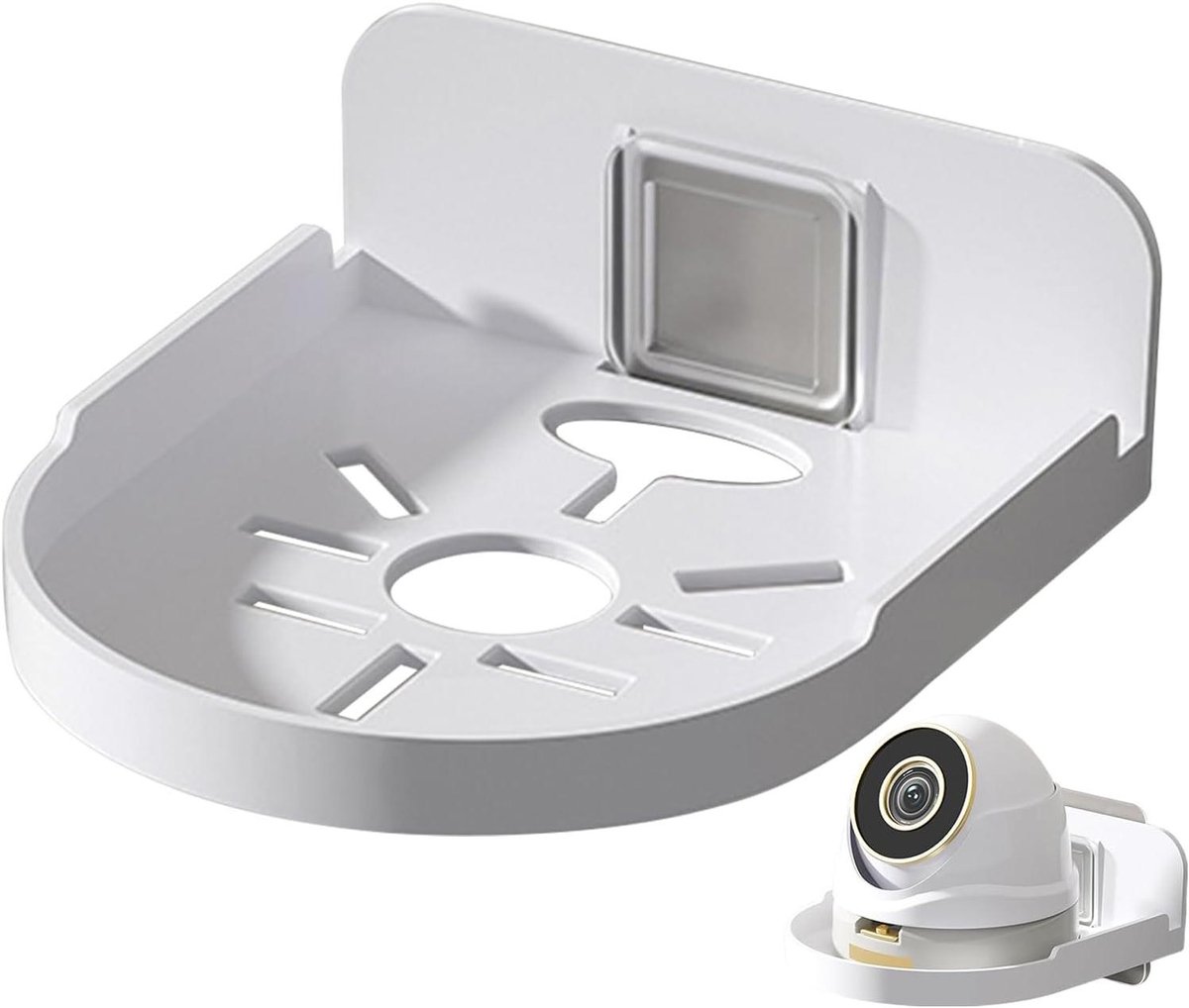 Camera muurbeugel - Wandhouder camera - Veiligheid monitoren - Eenvoudige installatie - 38 x 25 x 43 mm - Wit