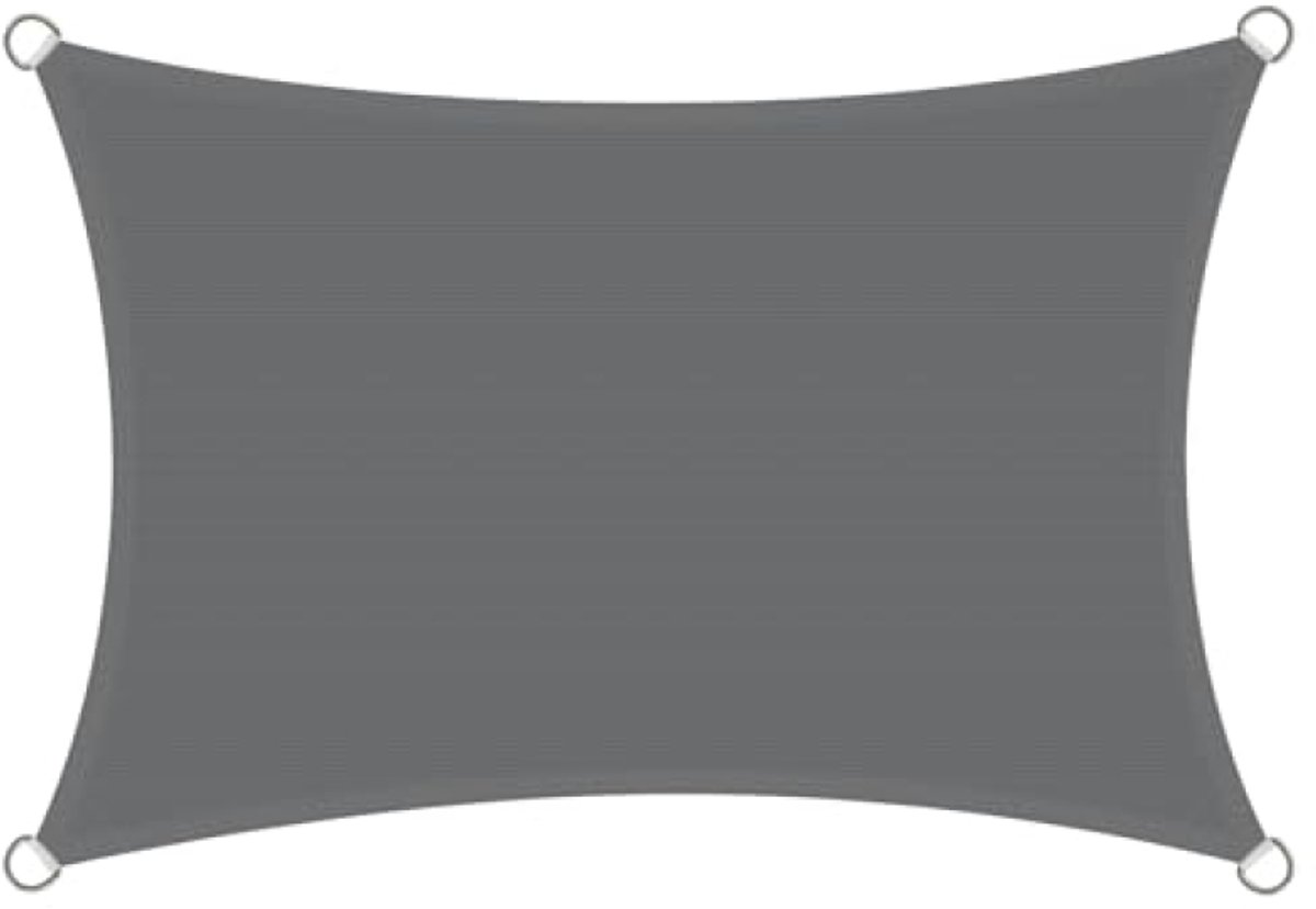 ModernStore Zonnezeil Rechthoek 2x4 m, Schaduw Zeil 4x2 m Rechthoekig HDPE Ademend 98% UV-Bescherming voor Buiten Tuin Terras, Antraciet