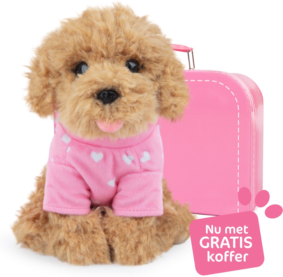 Studio Pets® Pluche Knuffel Poedel Hond Cookie 23cm met GRATIS Koffer