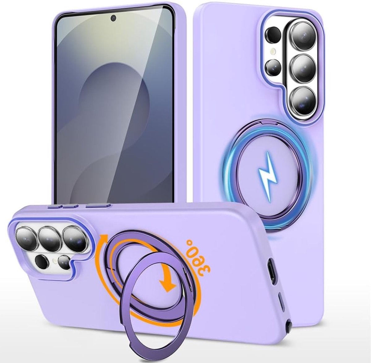 Draaibare Ring Case voor Smartphones, Geschikt voor MagSafe, Matte Magnetische Slimme Telefoonhoes, Bescherming en Stijl in Één