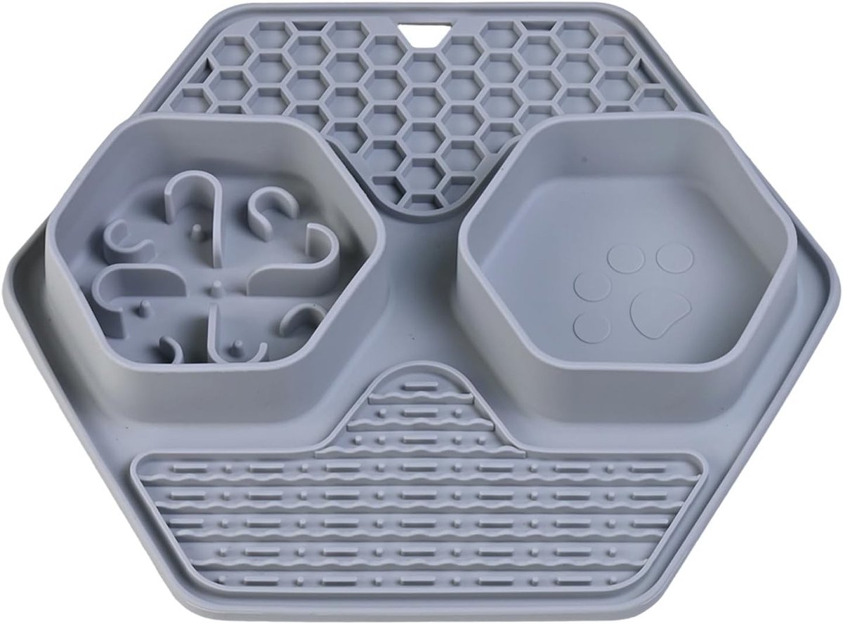 Lickmat voor Honden en Katten met 21 Zuigkoppen, Siliconen, Antislip en BPA-vrij, 26 x 24 cm, Ideaal voor Langzaam Voeden en Vermaak